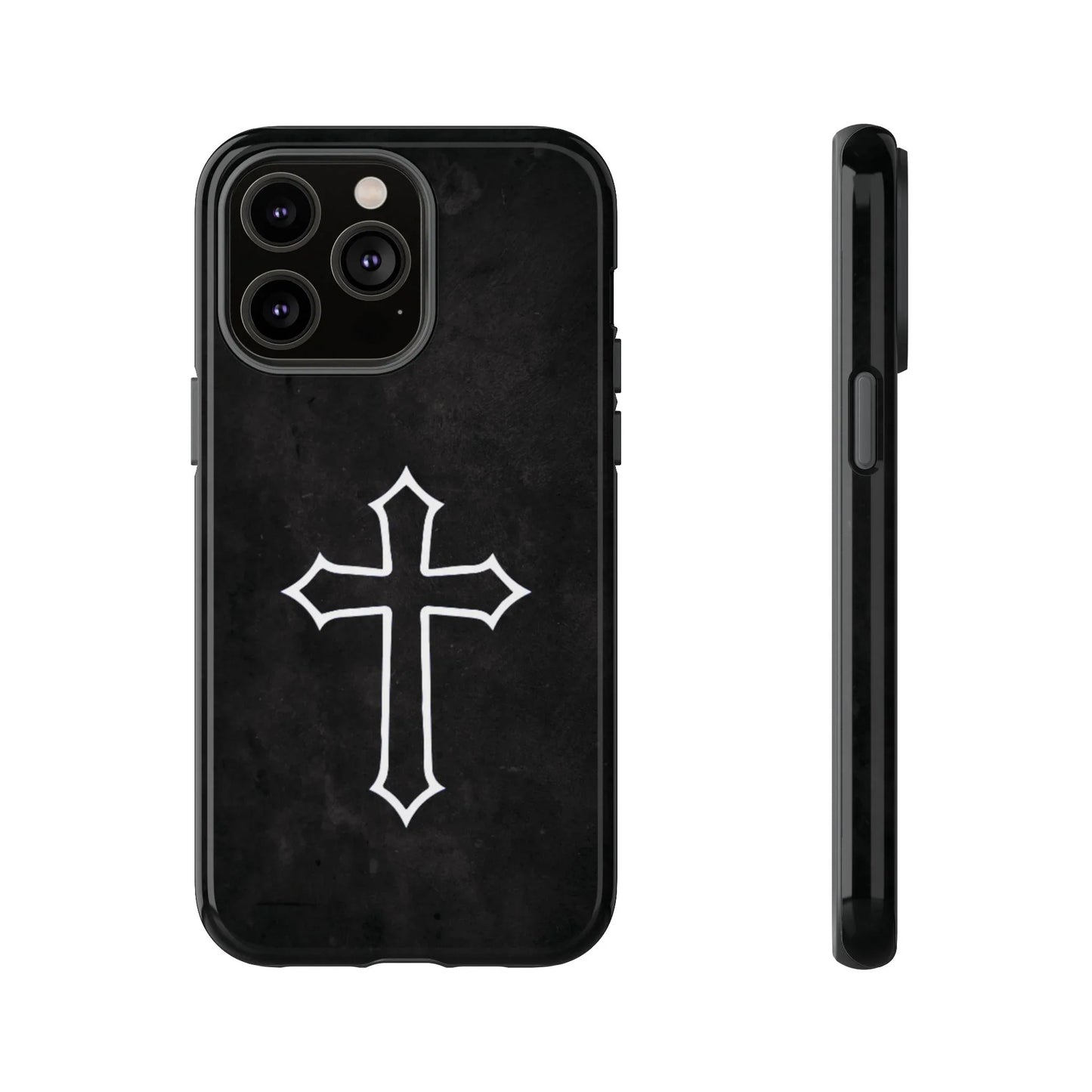 Black Christian Cross Phone Case - Glossy Edition - Sheep Of Jesus