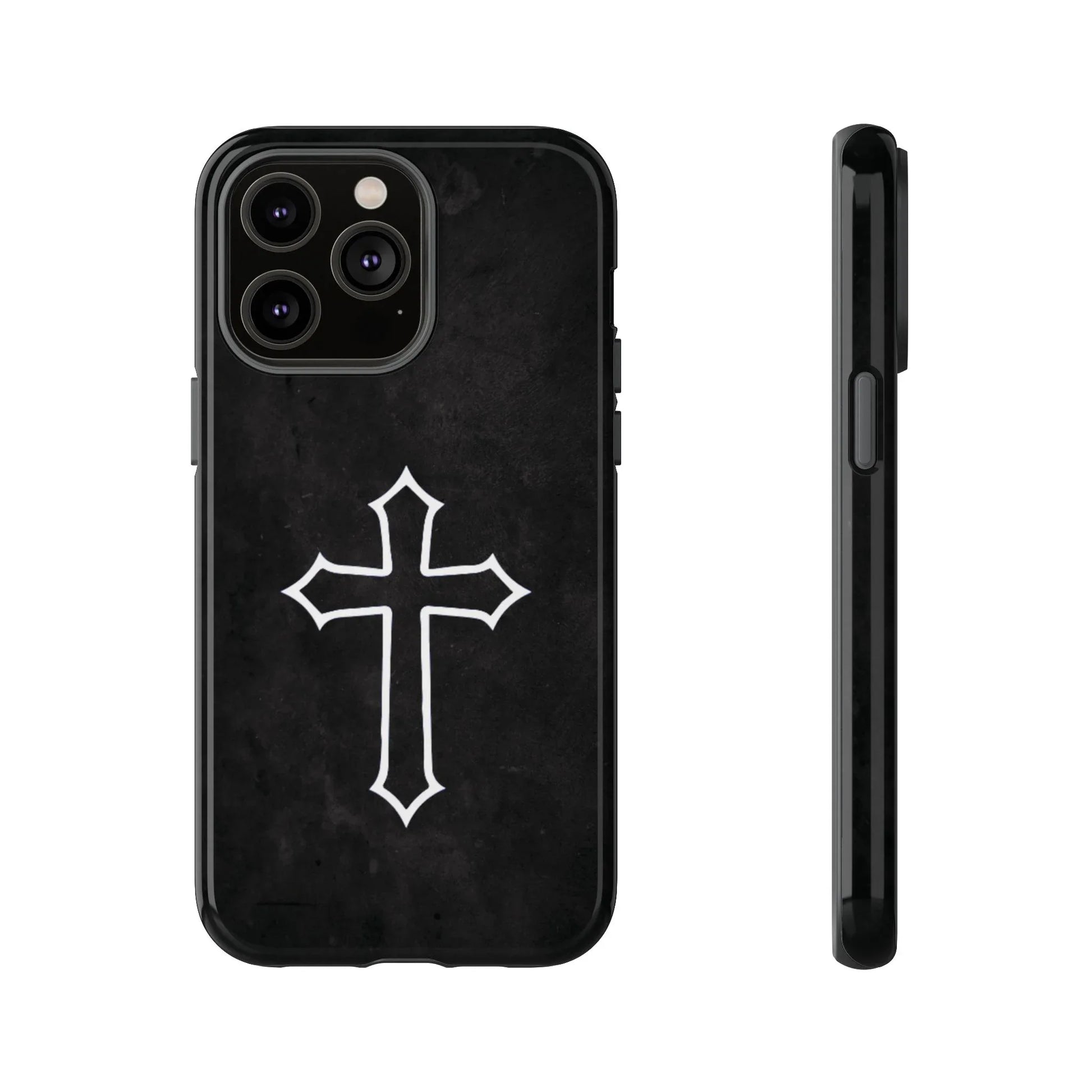 Black Christian Cross Phone Case - Glossy Edition - Sheep Of Jesus