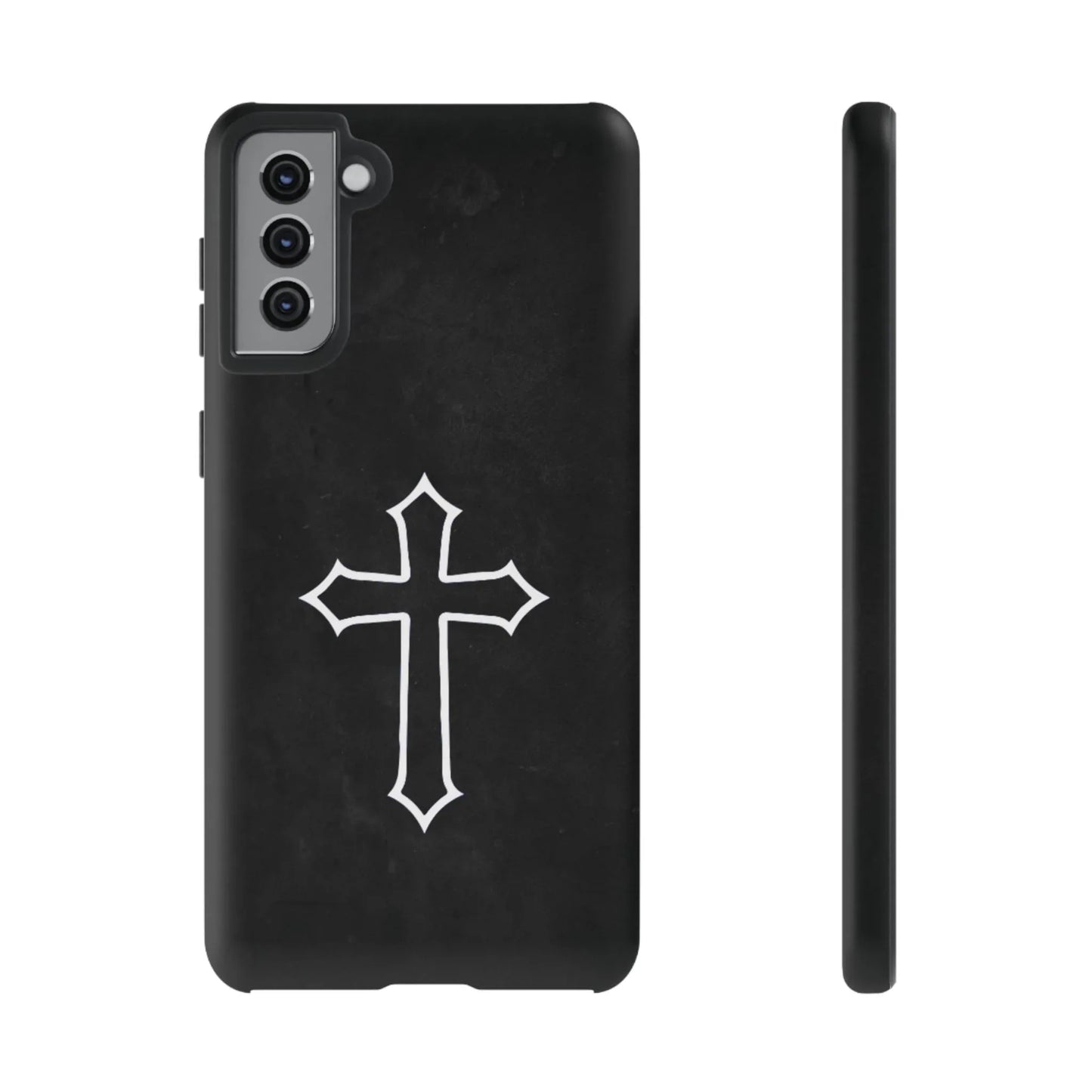 Black Christian Cross Phone Case - Matte Edition - Sheep Of Jesus