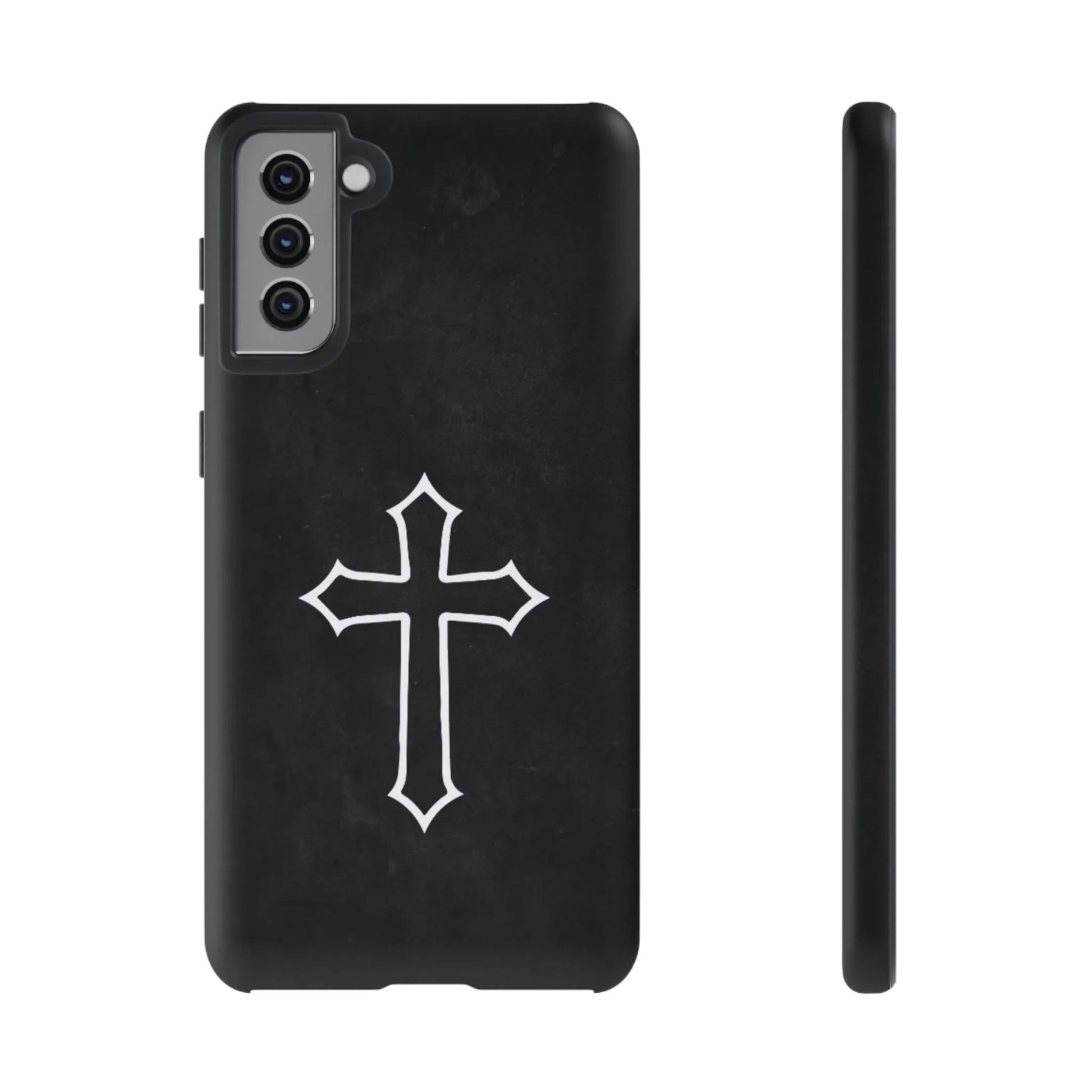 Black Christian Cross Phone Case - Matte Edition - Sheep Of Jesus