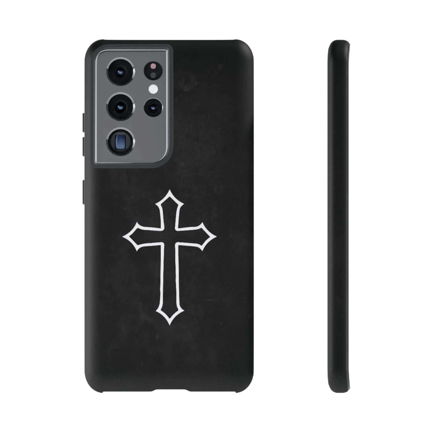 Black Christian Cross Phone Case - Matte Edition - Sheep Of Jesus