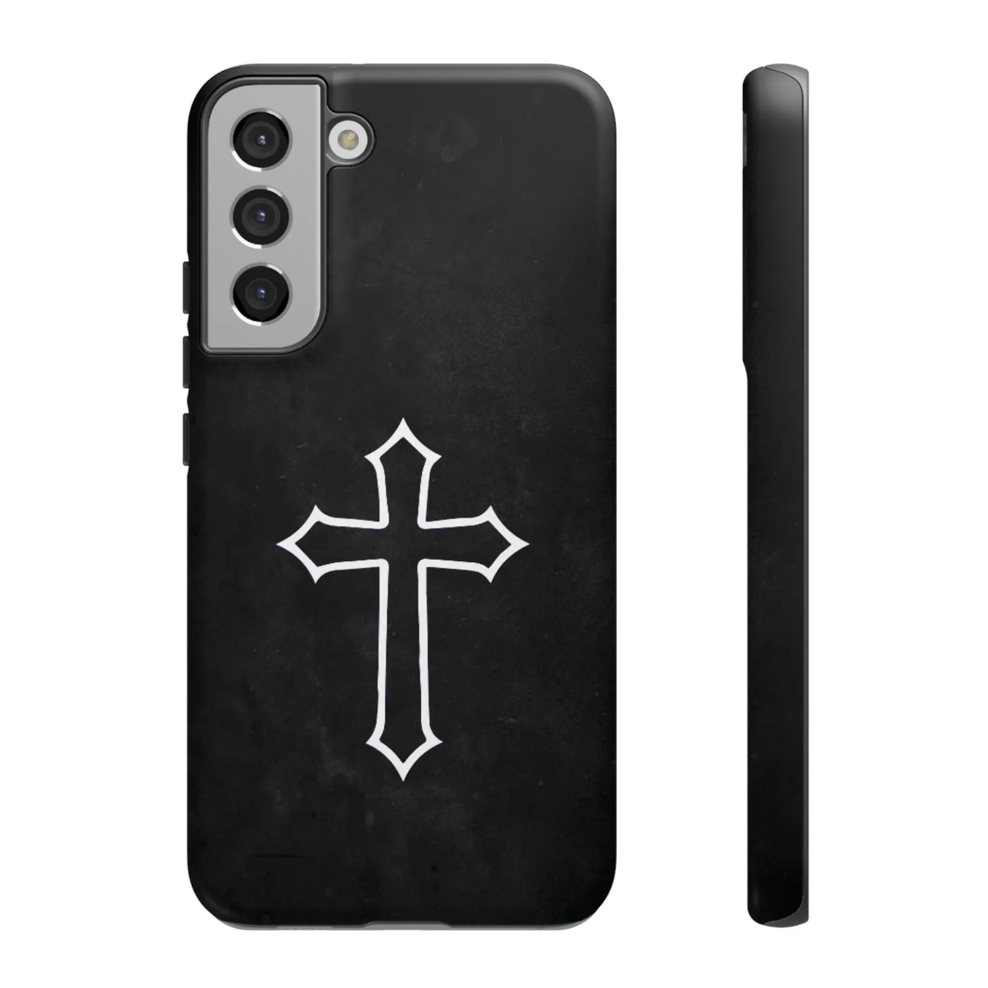 Black Christian Cross Phone Case - Matte Edition - Sheep Of Jesus