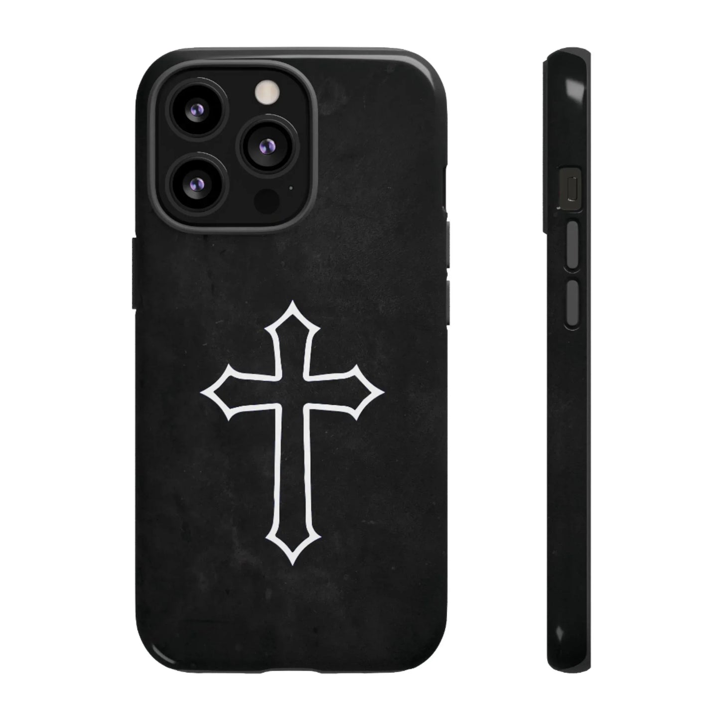 Black Christian Cross Phone Case - Glossy Edition - Sheep Of Jesus