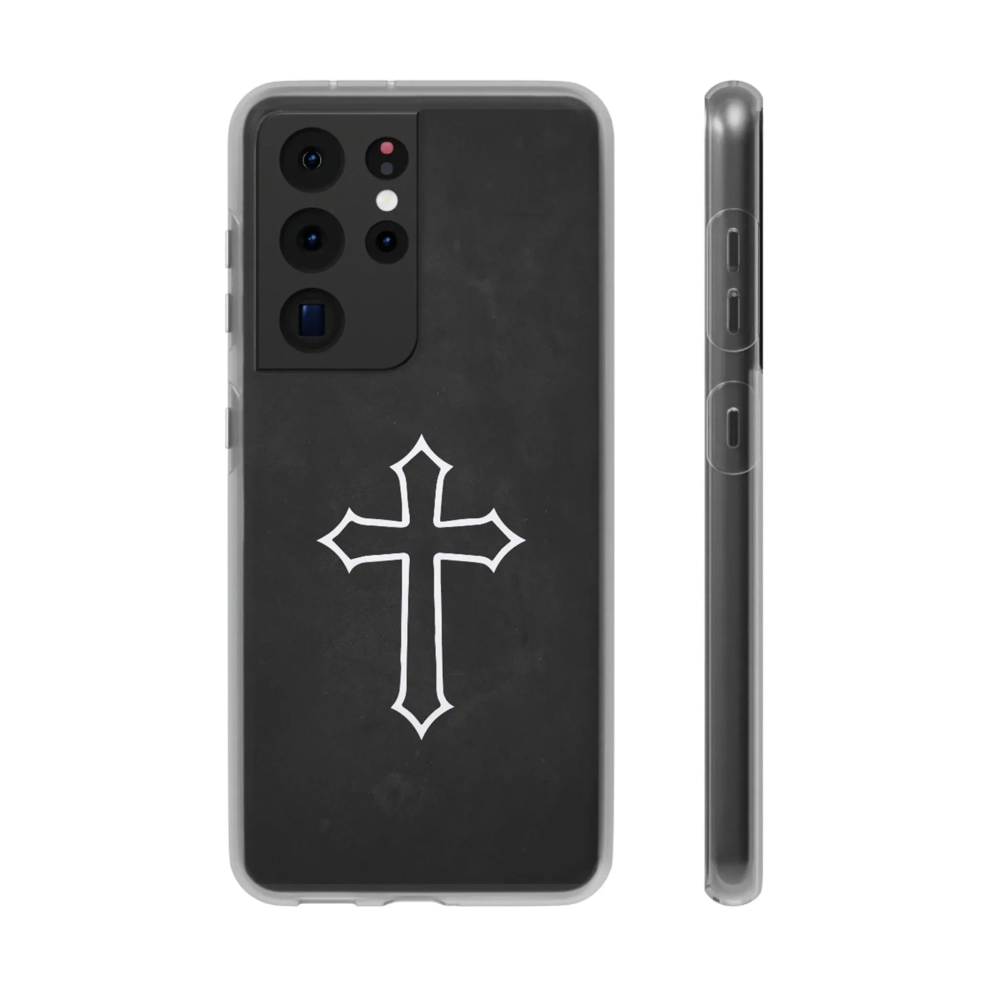Black Christian Cross Phone Case - Flexible Edition - Sheep Of Jesus