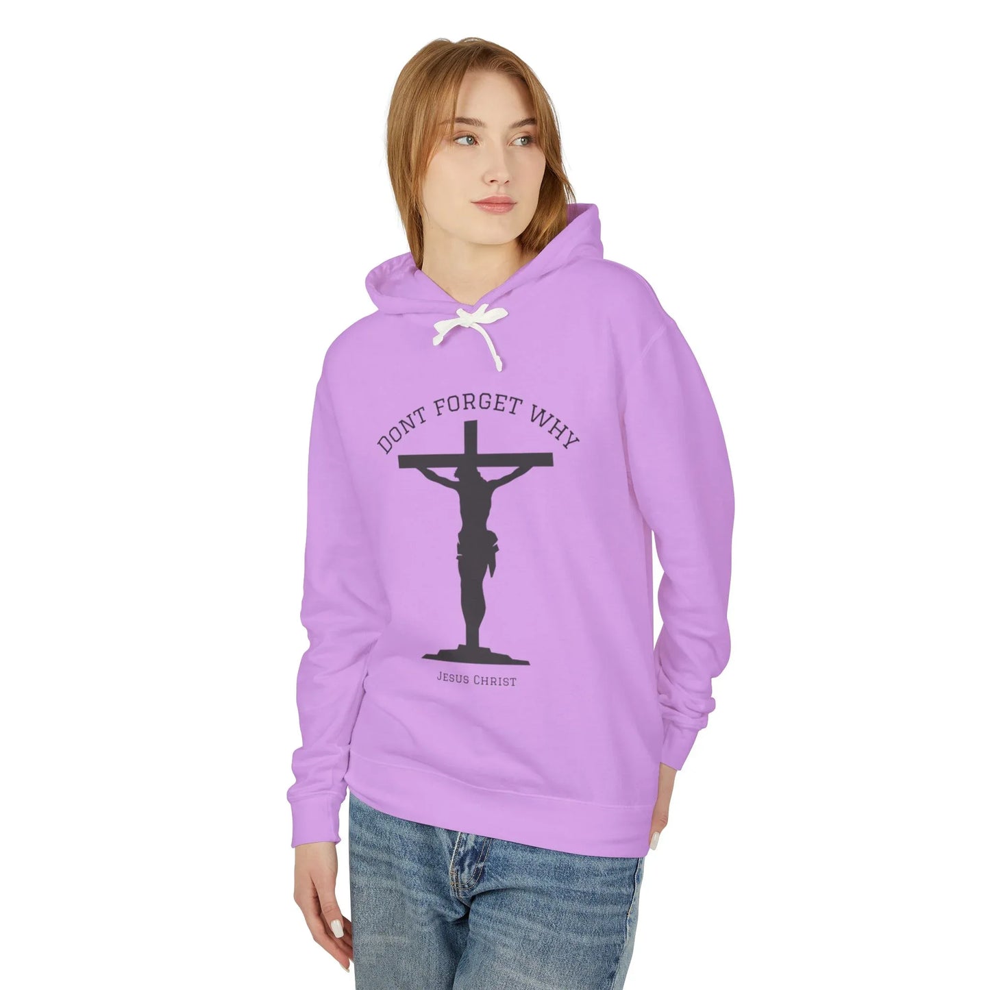 "Don't Forget Why", Faith-Inspired Lightweight Hoodie - Sheep Of Jesus