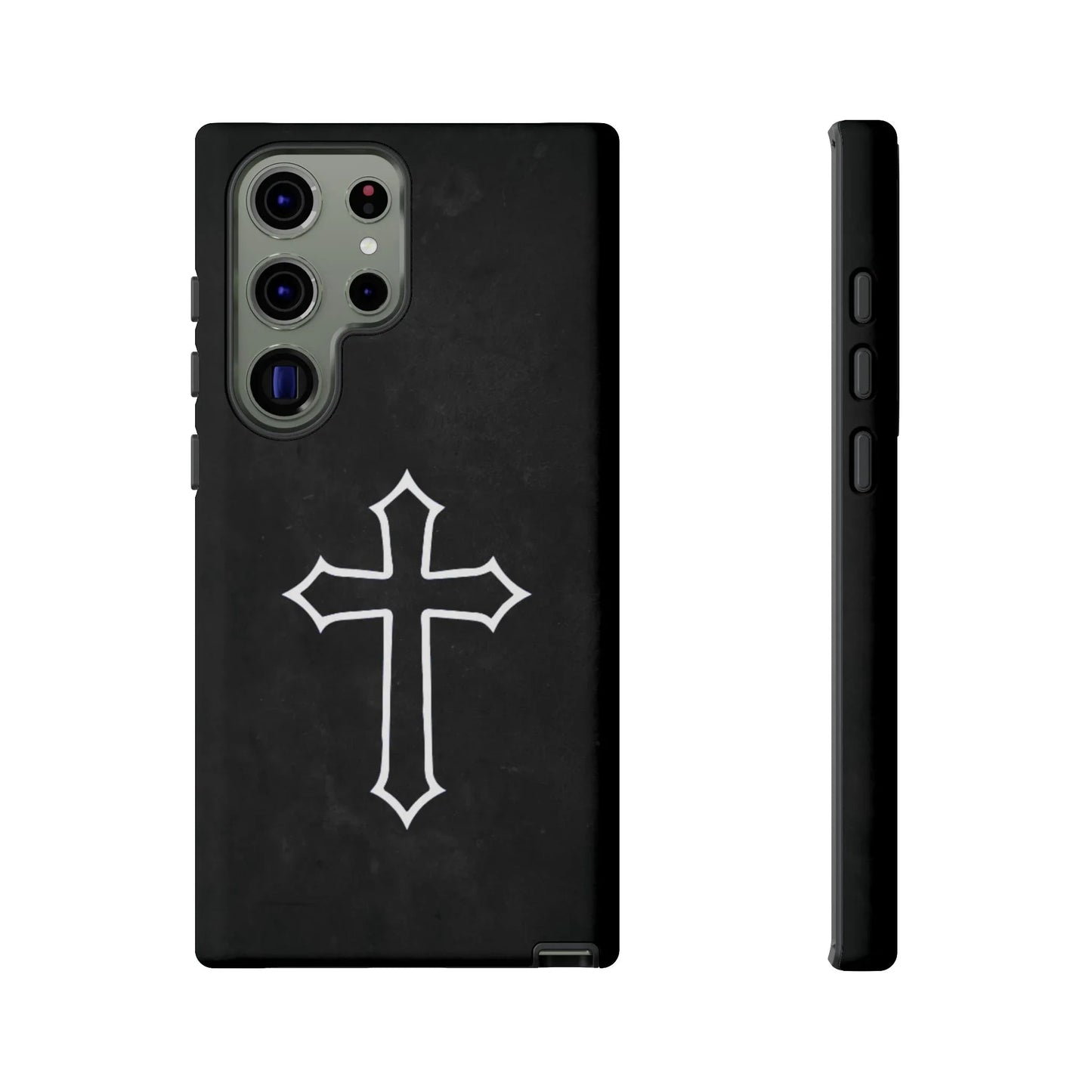 Black Christian Cross Phone Case - Matte Edition - Sheep Of Jesus