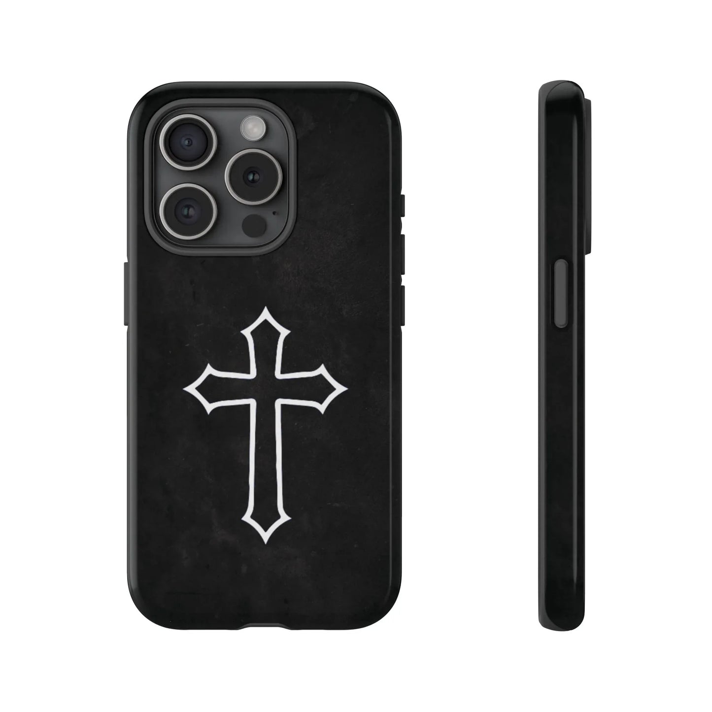 Black Christian Cross Phone Case - Glossy Edition - Sheep Of Jesus