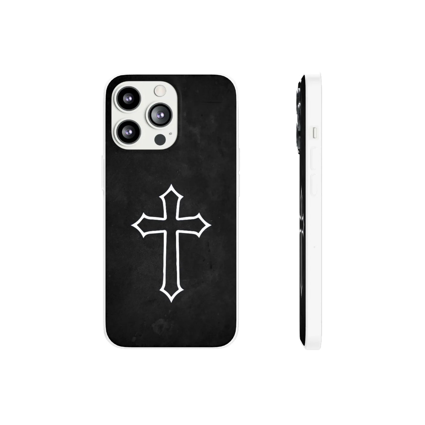 Black Christian Cross Phone Case - Flexible Edition - Sheep Of Jesus
