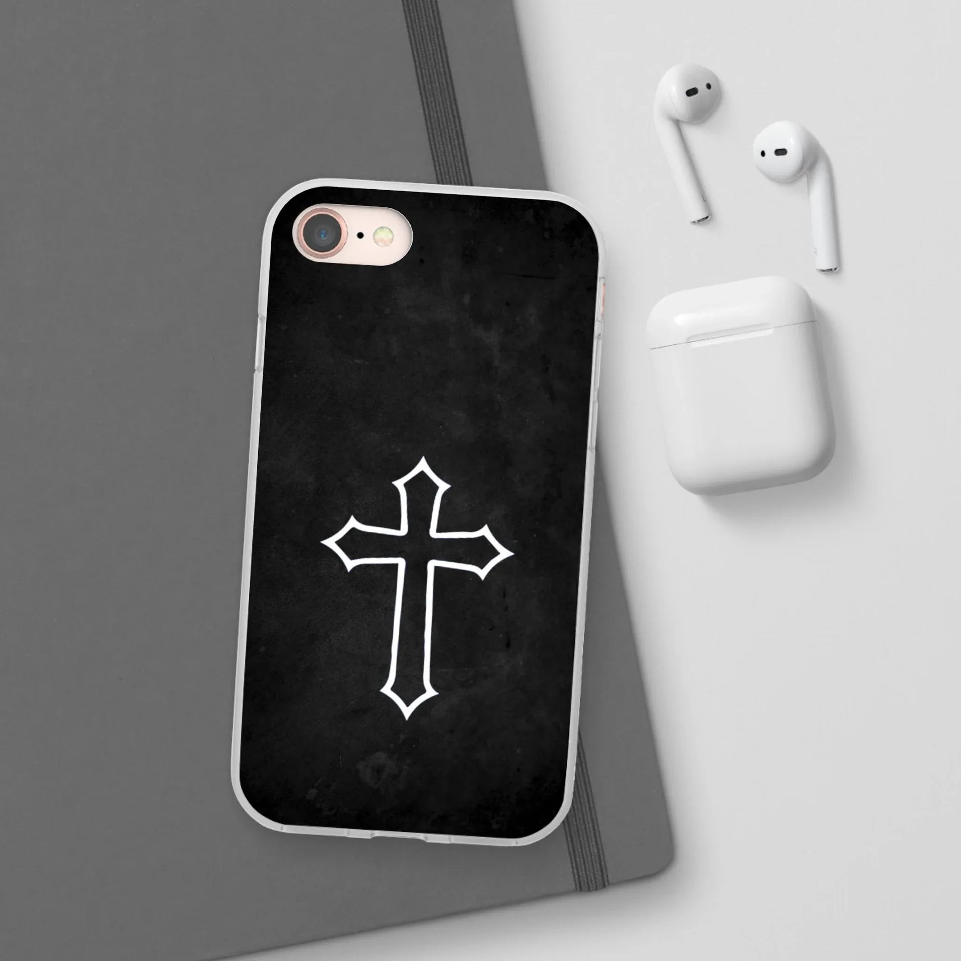 Black Christian Cross Phone Case - Flexible Edition - Sheep Of Jesus