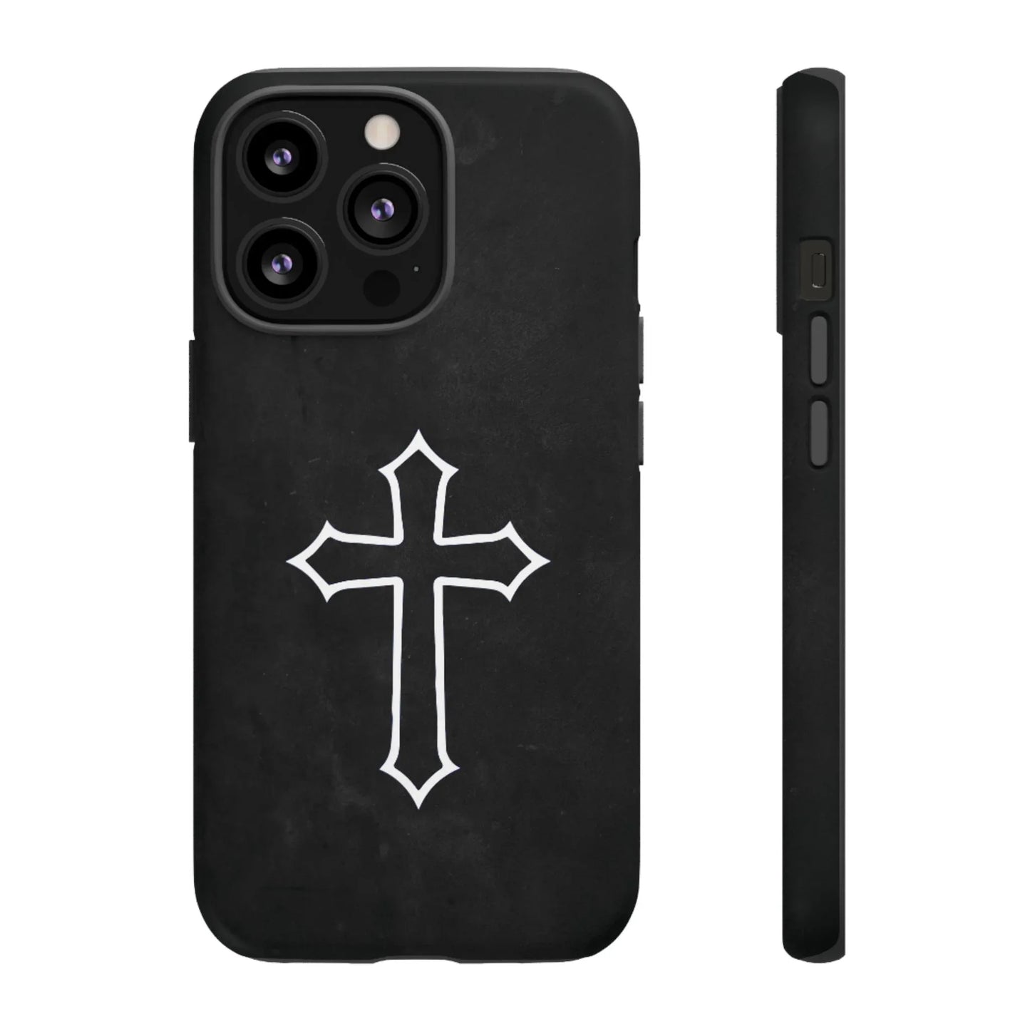 Black Christian Cross Phone Case - Matte Edition - Sheep Of Jesus