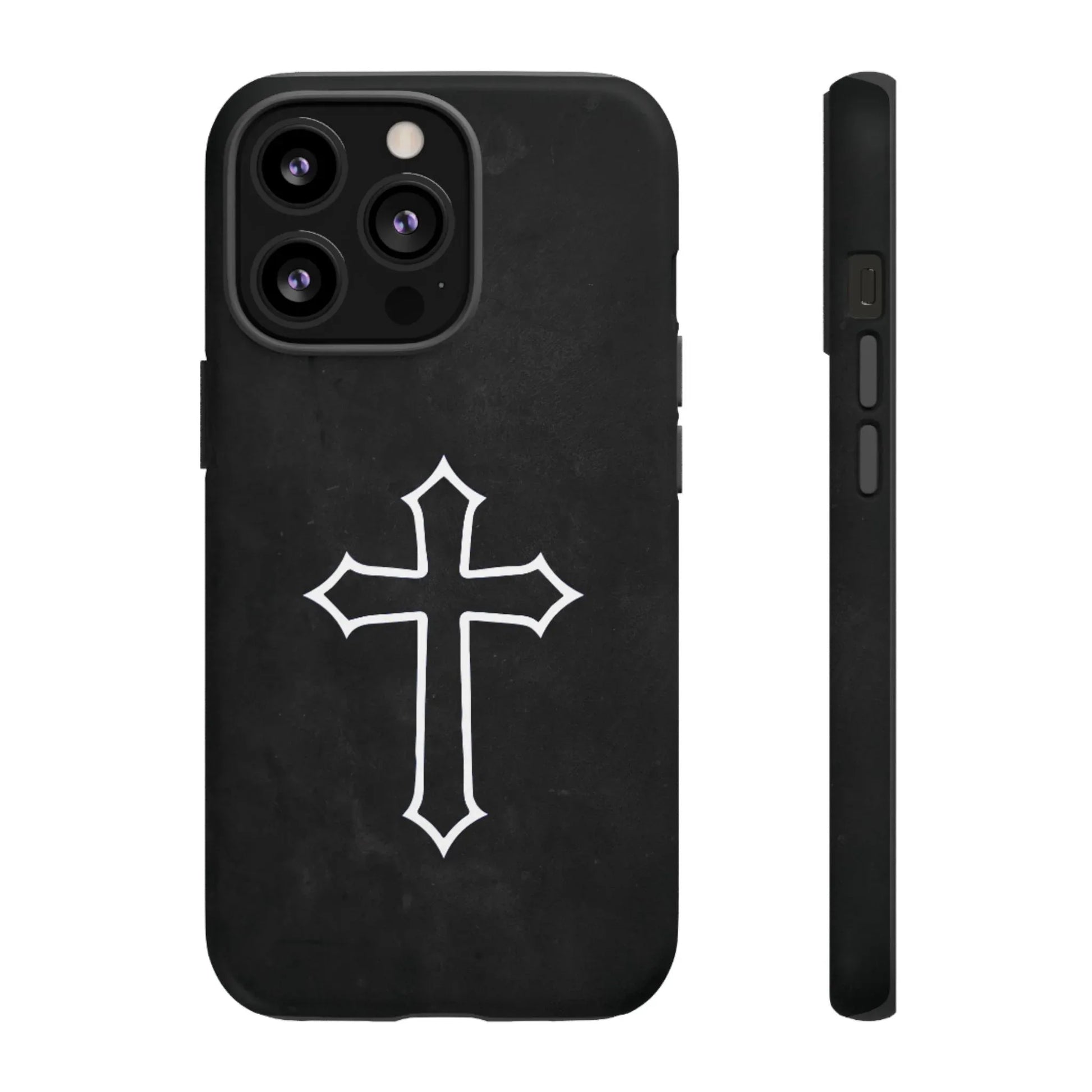 Black Christian Cross Phone Case - Matte Edition - Sheep Of Jesus