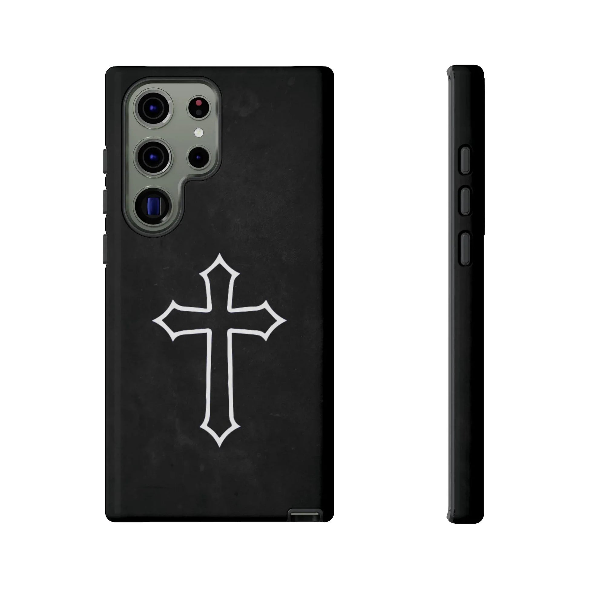 Black Christian Cross Phone Case - Glossy Edition - Sheep Of Jesus