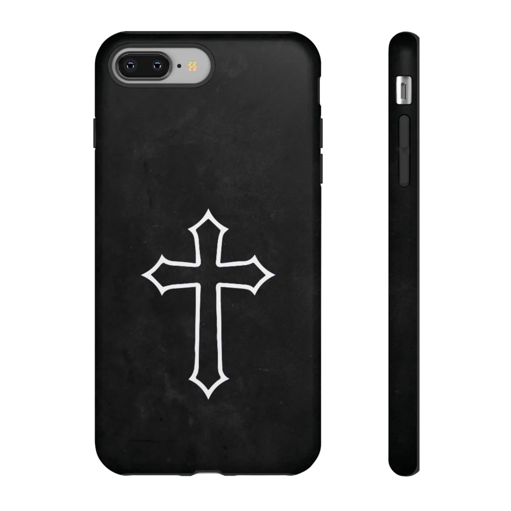 Black Christian Cross Phone Case - Matte Edition - Sheep Of Jesus