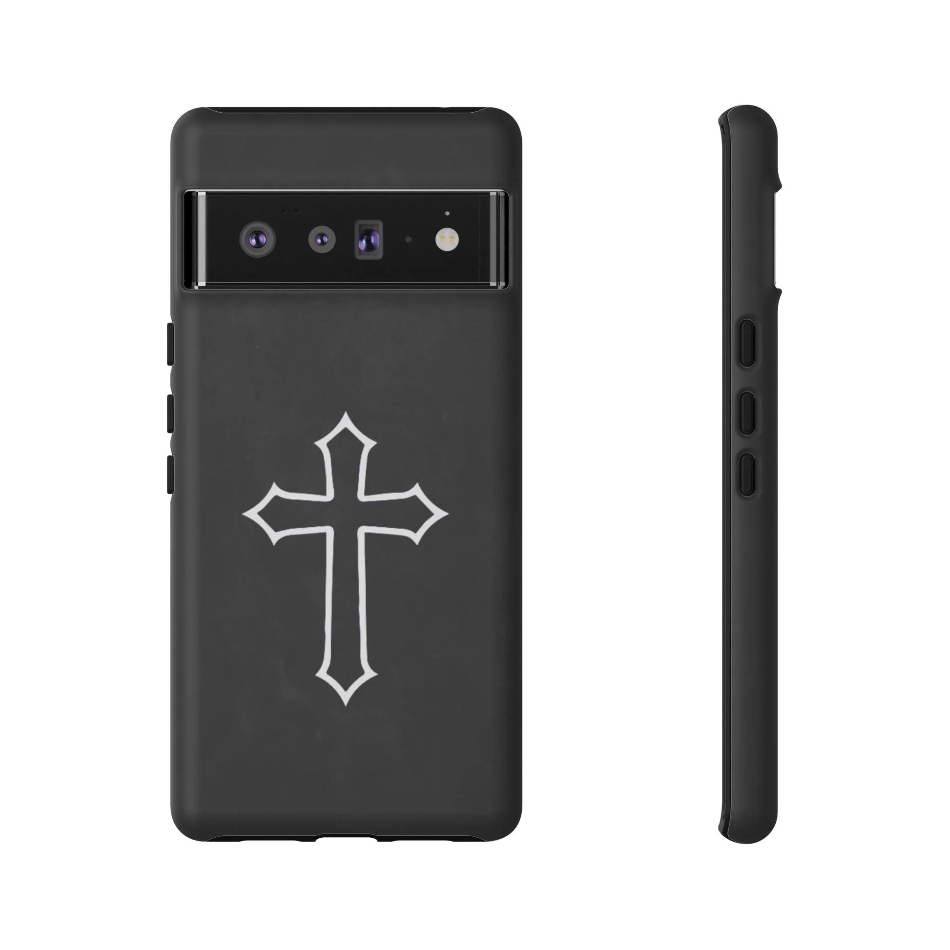 Black Christian Cross Phone Case - Matte Edition - Sheep Of Jesus