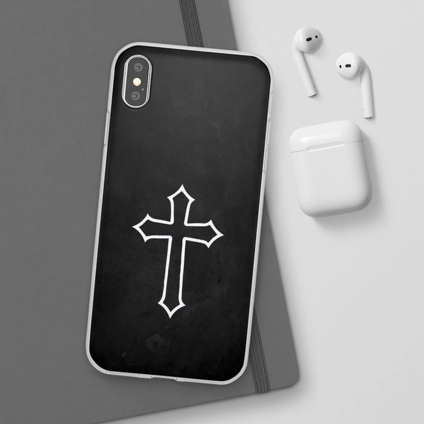 Black Christian Cross Phone Case - Flexible Edition - Sheep Of Jesus