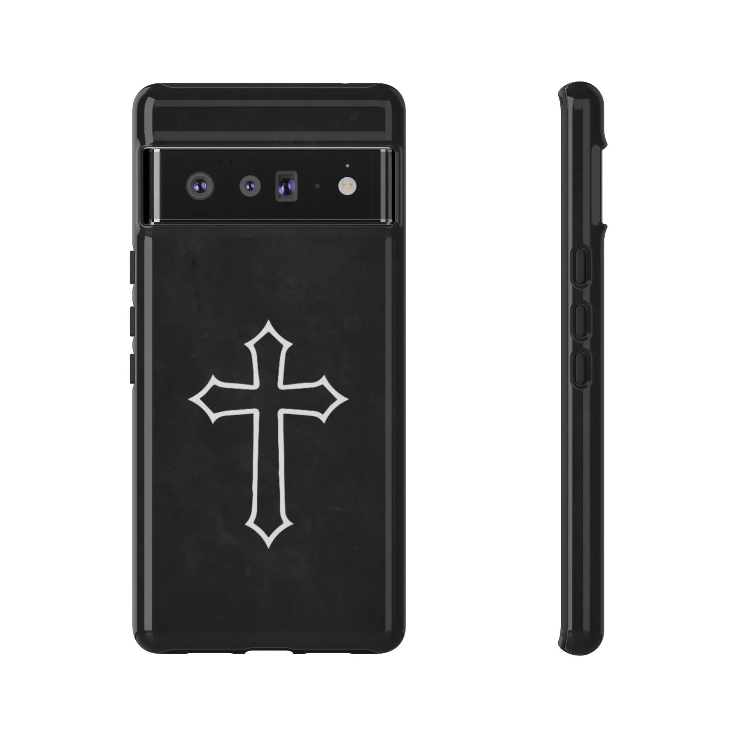 Black Christian Cross Phone Case - Glossy Edition - Sheep Of Jesus