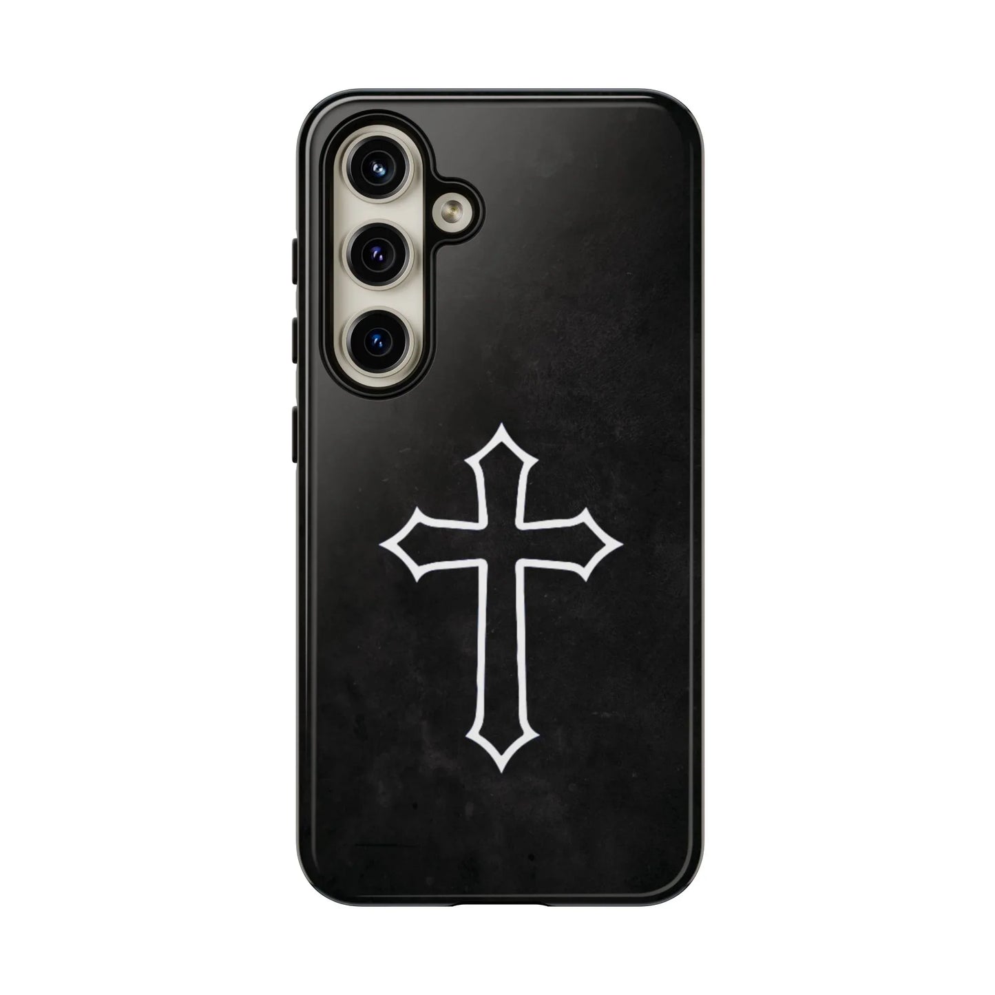 Black Christian Cross Phone Case - Glossy Edition - Sheep Of Jesus
