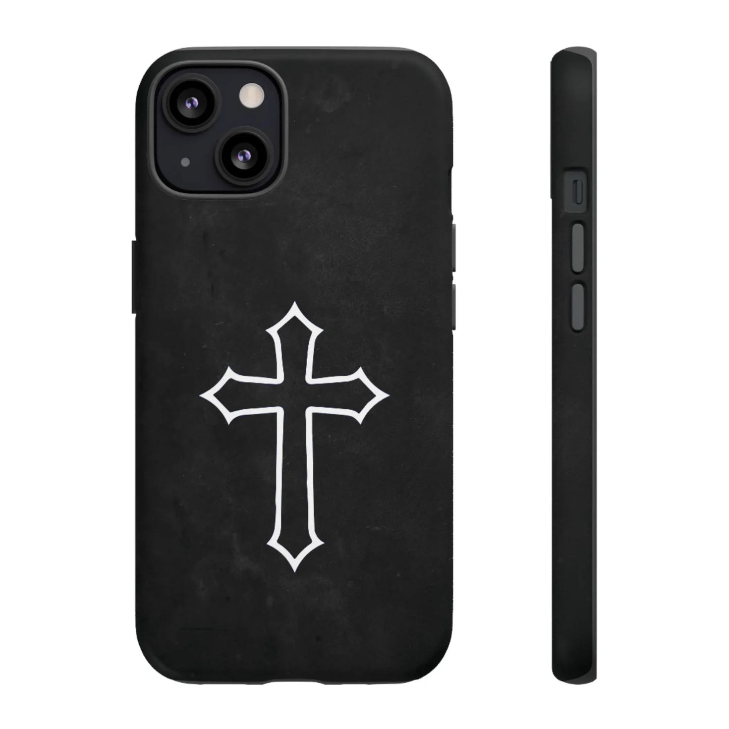 Black Christian Cross Phone Case - Matte Edition - Sheep Of Jesus