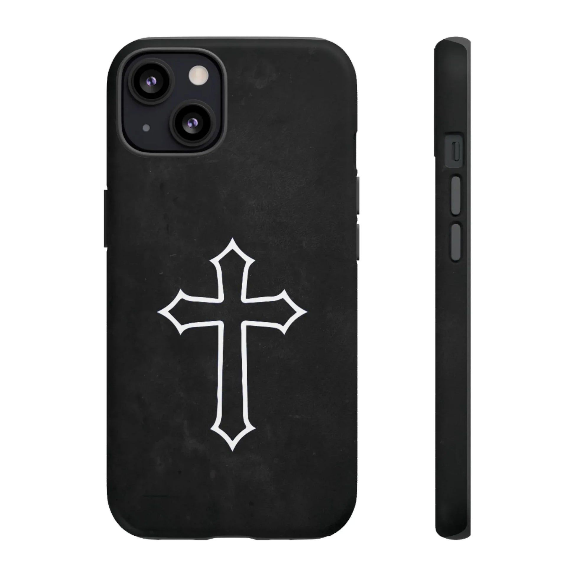 Black Christian Cross Phone Case - Matte Edition - Sheep Of Jesus