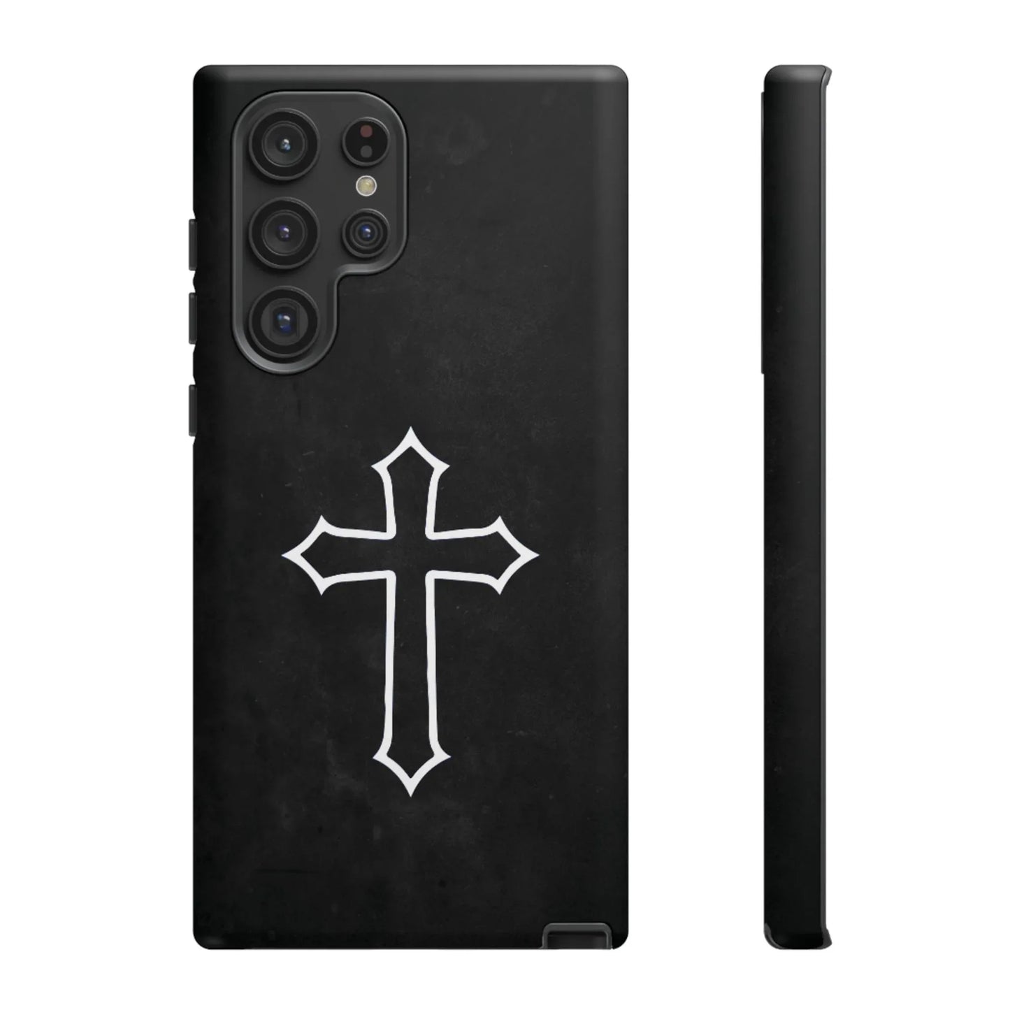 Black Christian Cross Phone Case - Matte Edition - Sheep Of Jesus