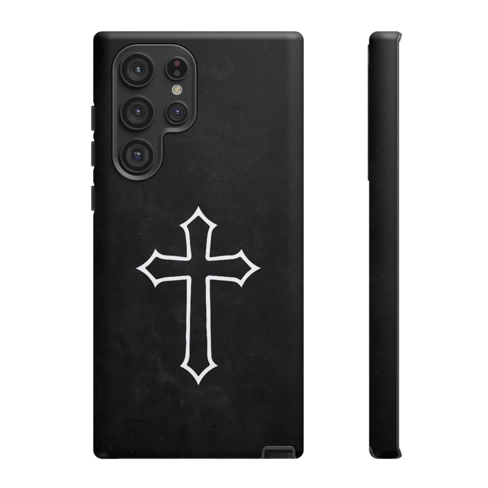 Black Christian Cross Phone Case - Matte Edition - Sheep Of Jesus