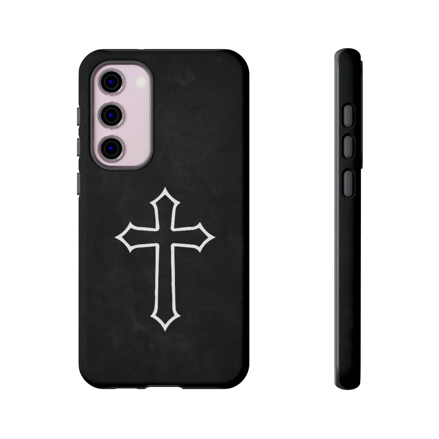 Black Christian Cross Phone Case - Matte Edition - Sheep Of Jesus