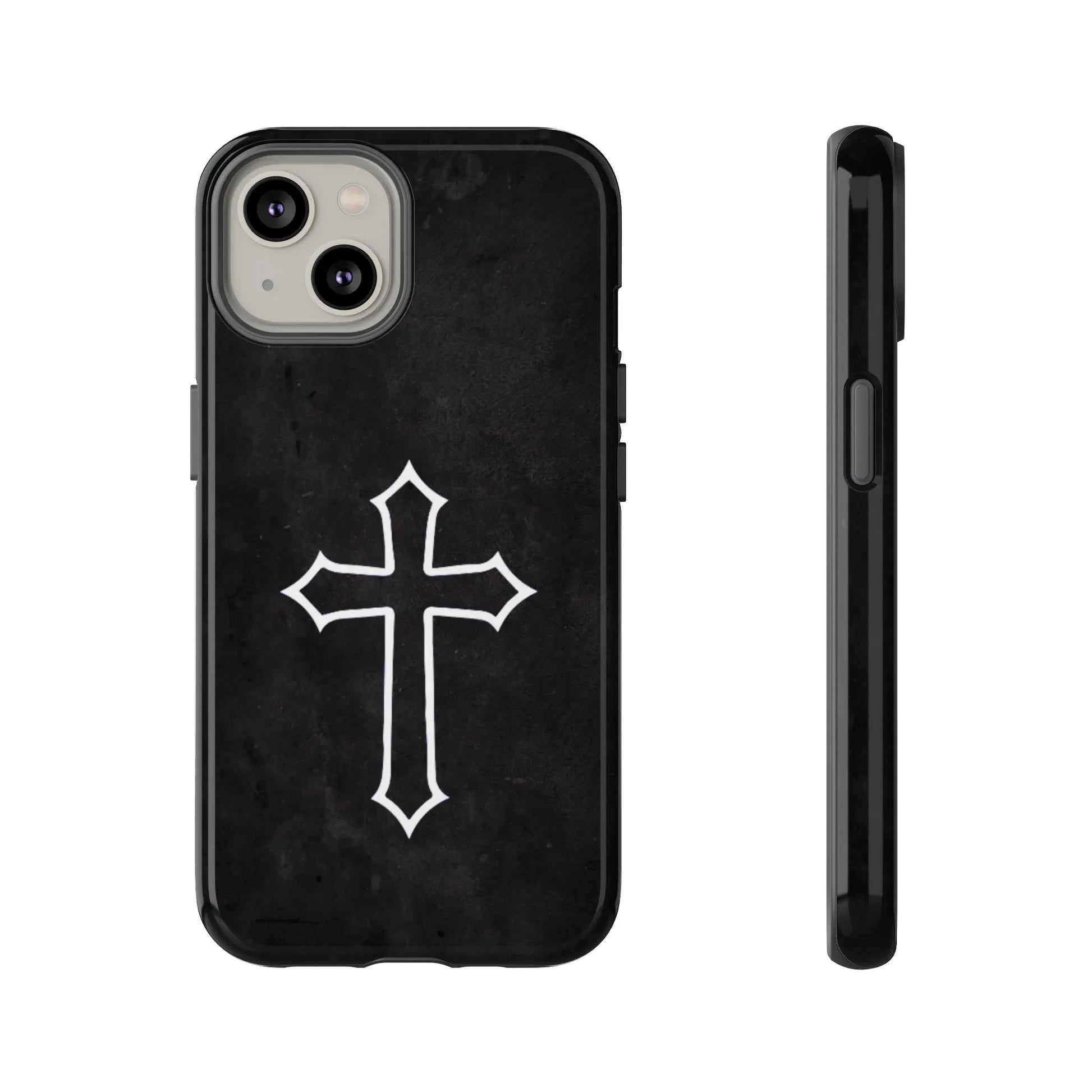 Black Christian Cross Phone Case - Glossy Edition - Sheep Of Jesus