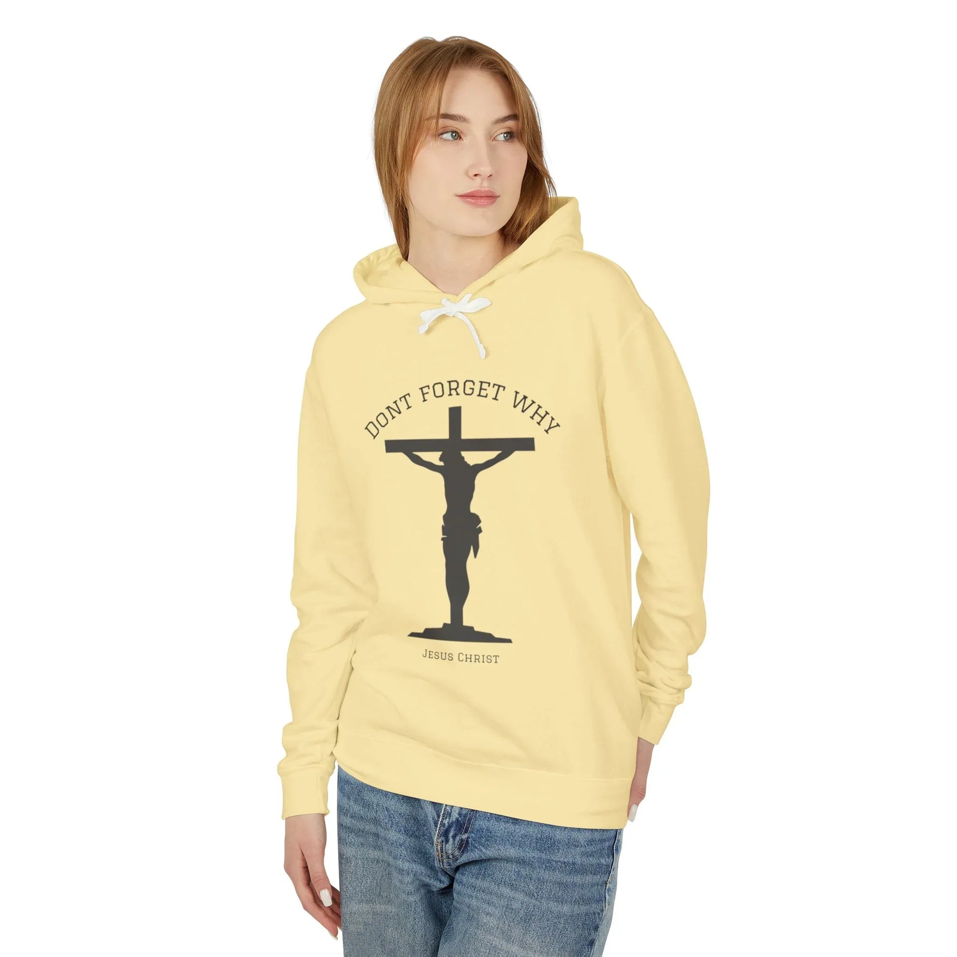 "Don't Forget Why", Faith-Inspired Lightweight Hoodie - Sheep Of Jesus
