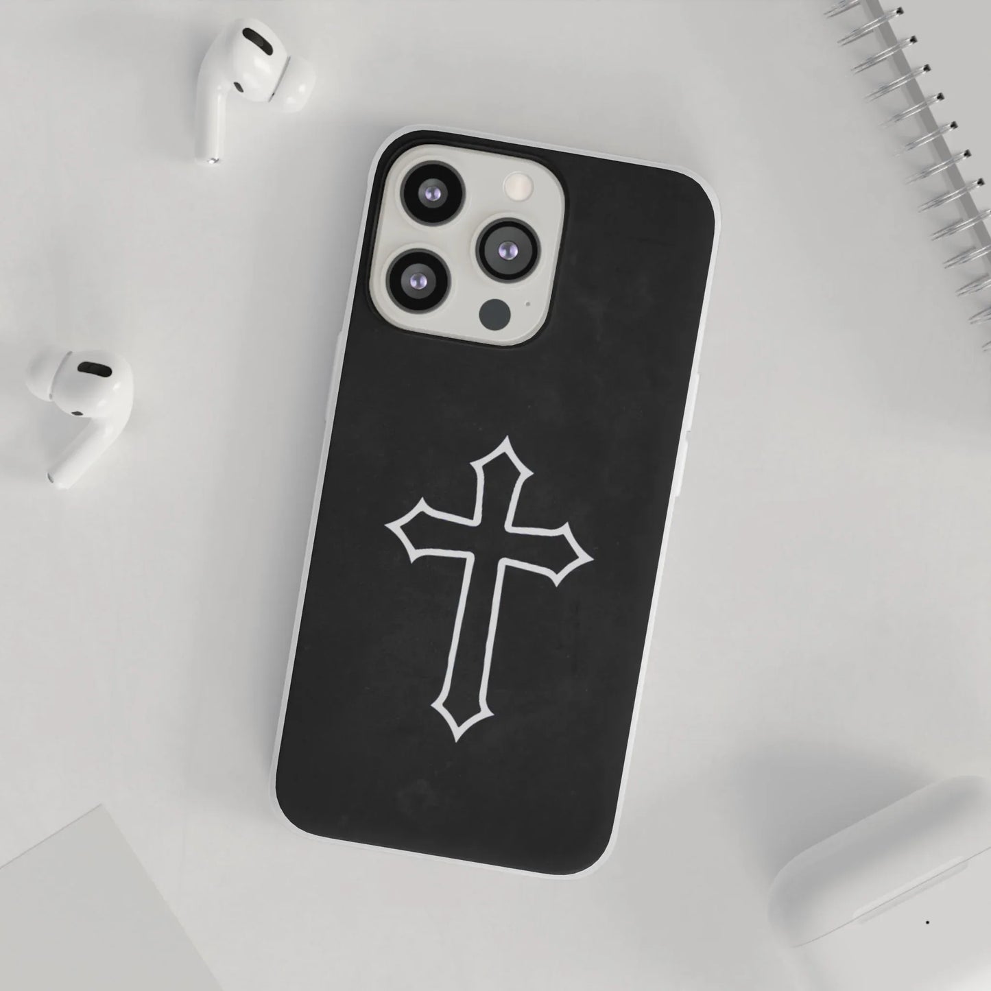 Black Christian Cross Phone Case - Flexible Edition - Sheep Of Jesus