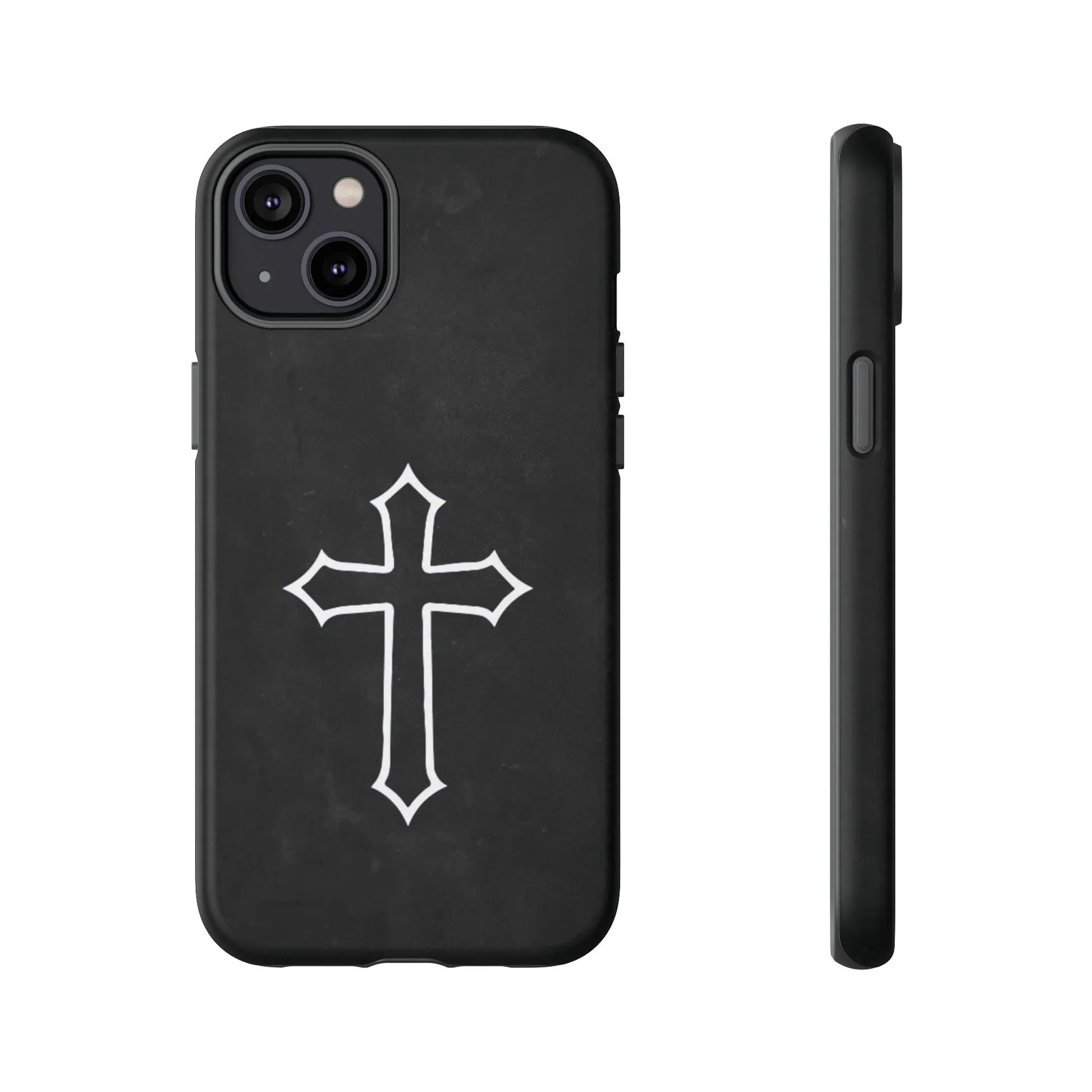 Black Christian Cross Phone Case - Matte Edition - Sheep Of Jesus