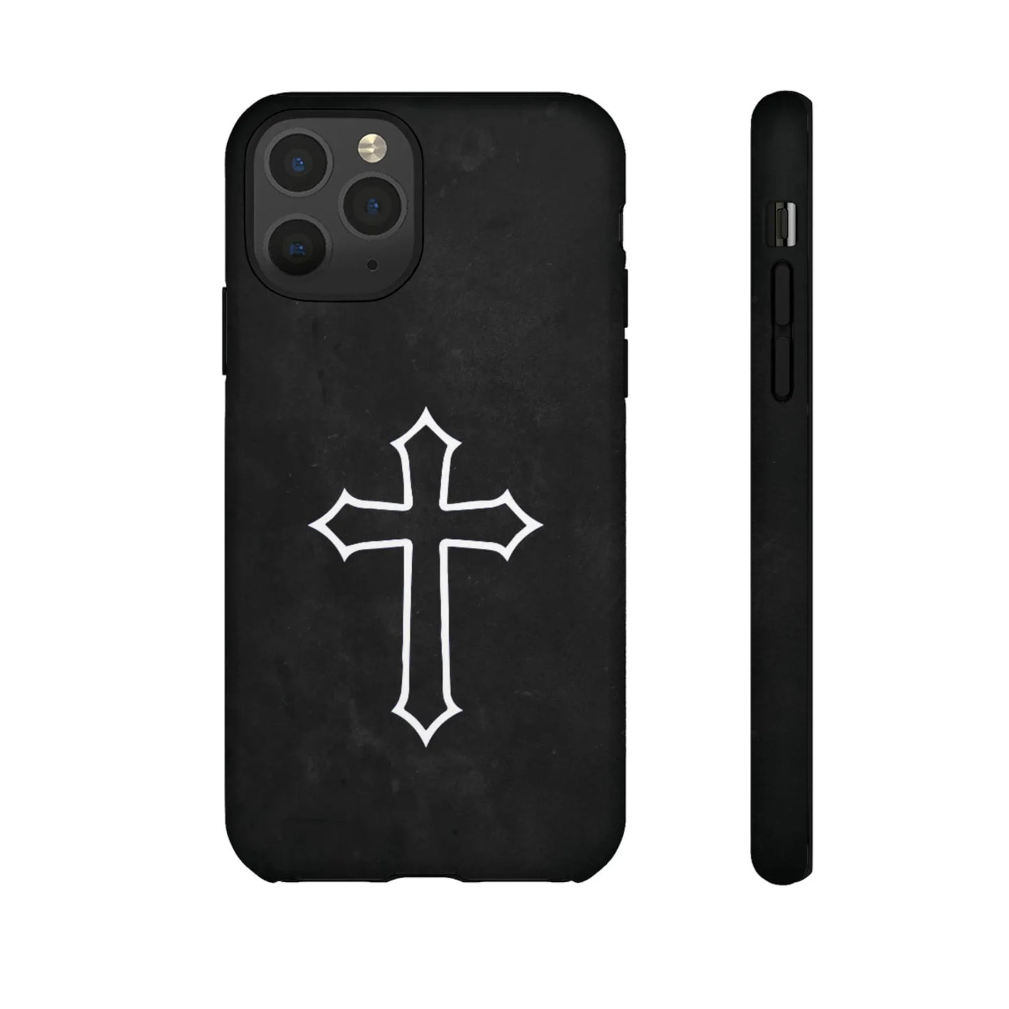 Black Christian Cross Phone Case - Matte Edition - Sheep Of Jesus