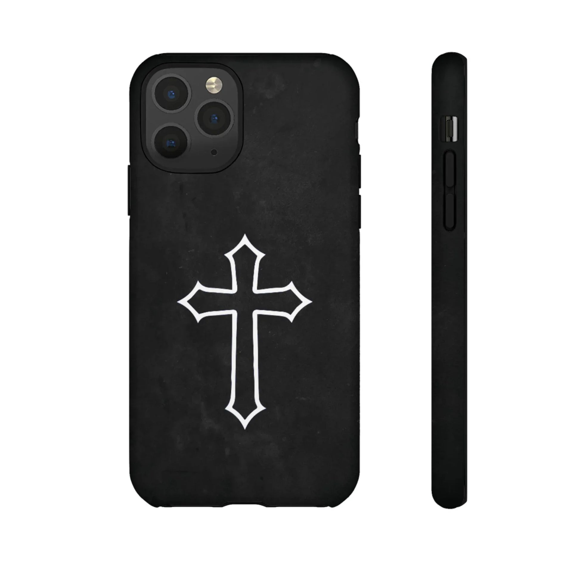 Black Christian Cross Phone Case - Matte Edition - Sheep Of Jesus