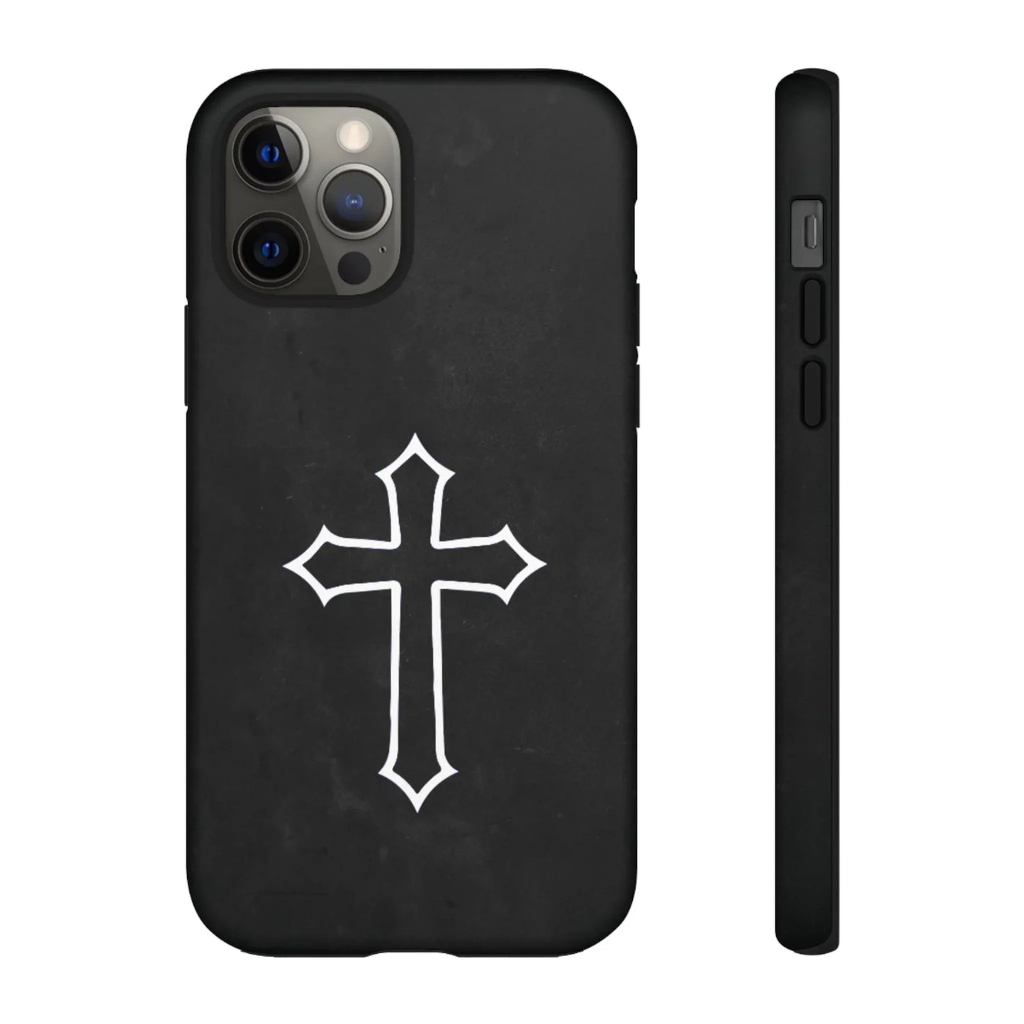 Black Christian Cross Phone Case - Matte Edition - Sheep Of Jesus