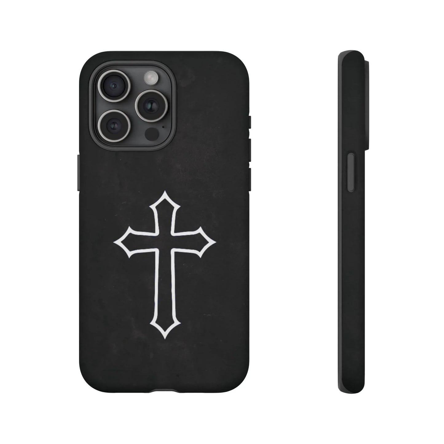Black Christian Cross Phone Case - Matte Edition - Sheep Of Jesus