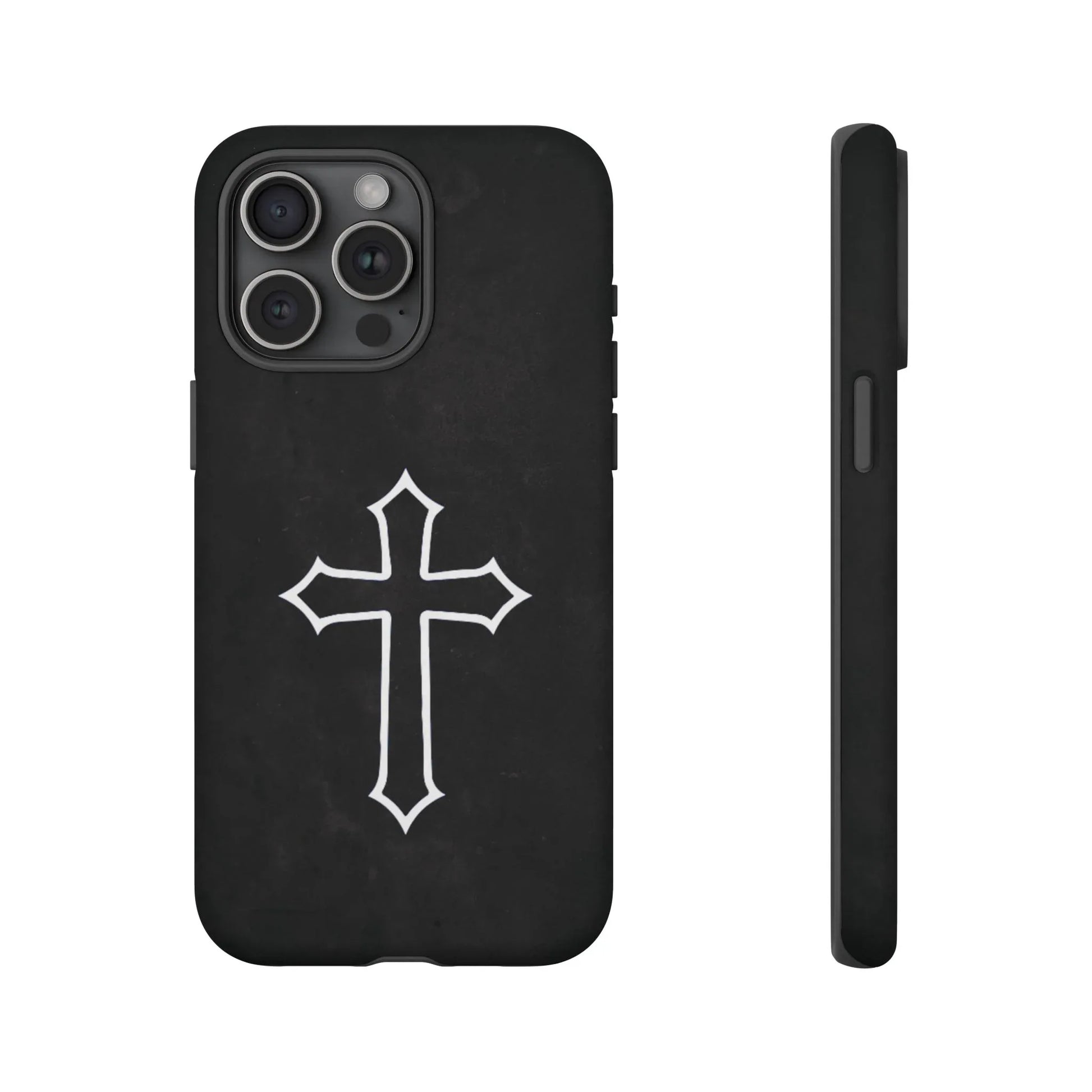 Black Christian Cross Phone Case - Matte Edition - Sheep Of Jesus