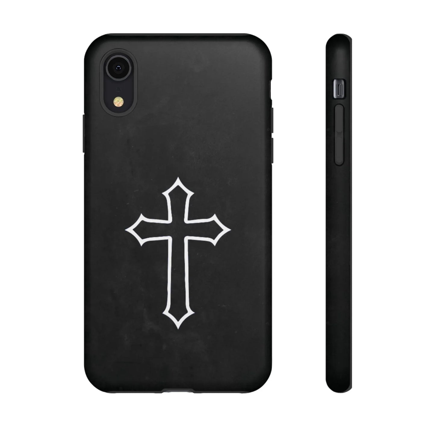 Black Christian Cross Phone Case - Matte Edition - Sheep Of Jesus