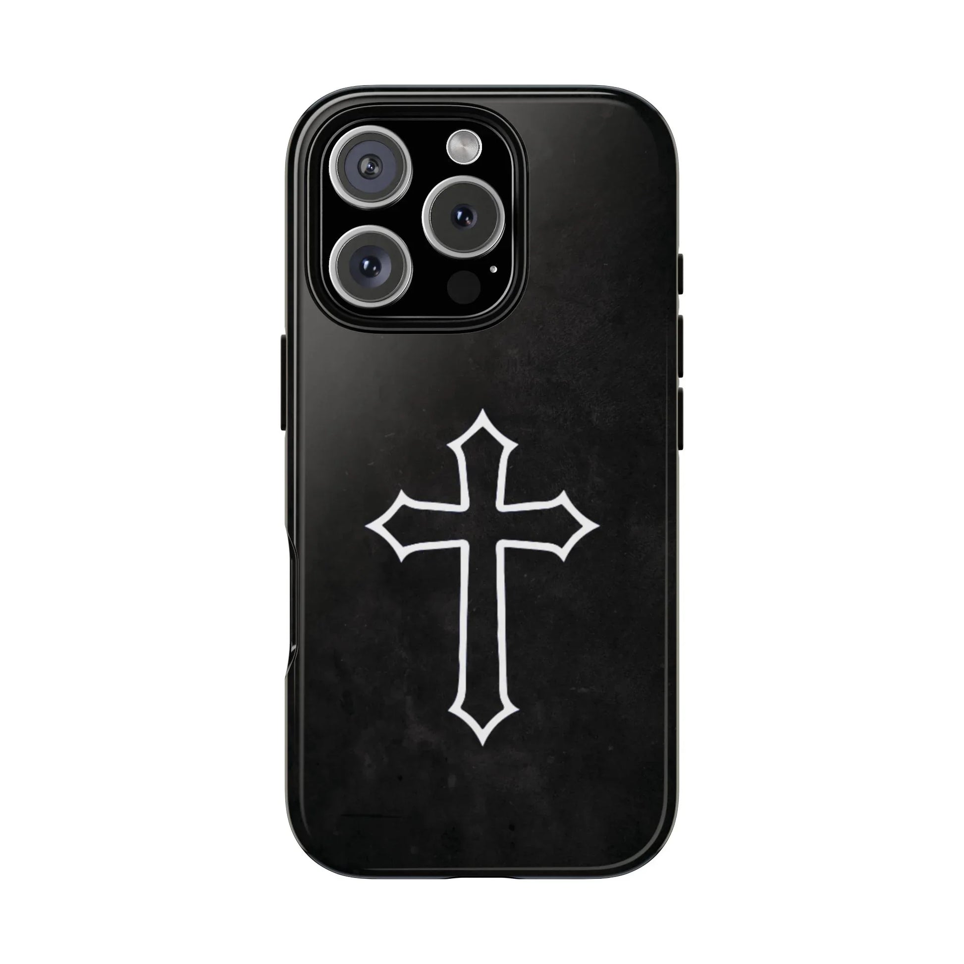 Black Christian Cross Phone Case - Glossy Edition - Sheep Of Jesus