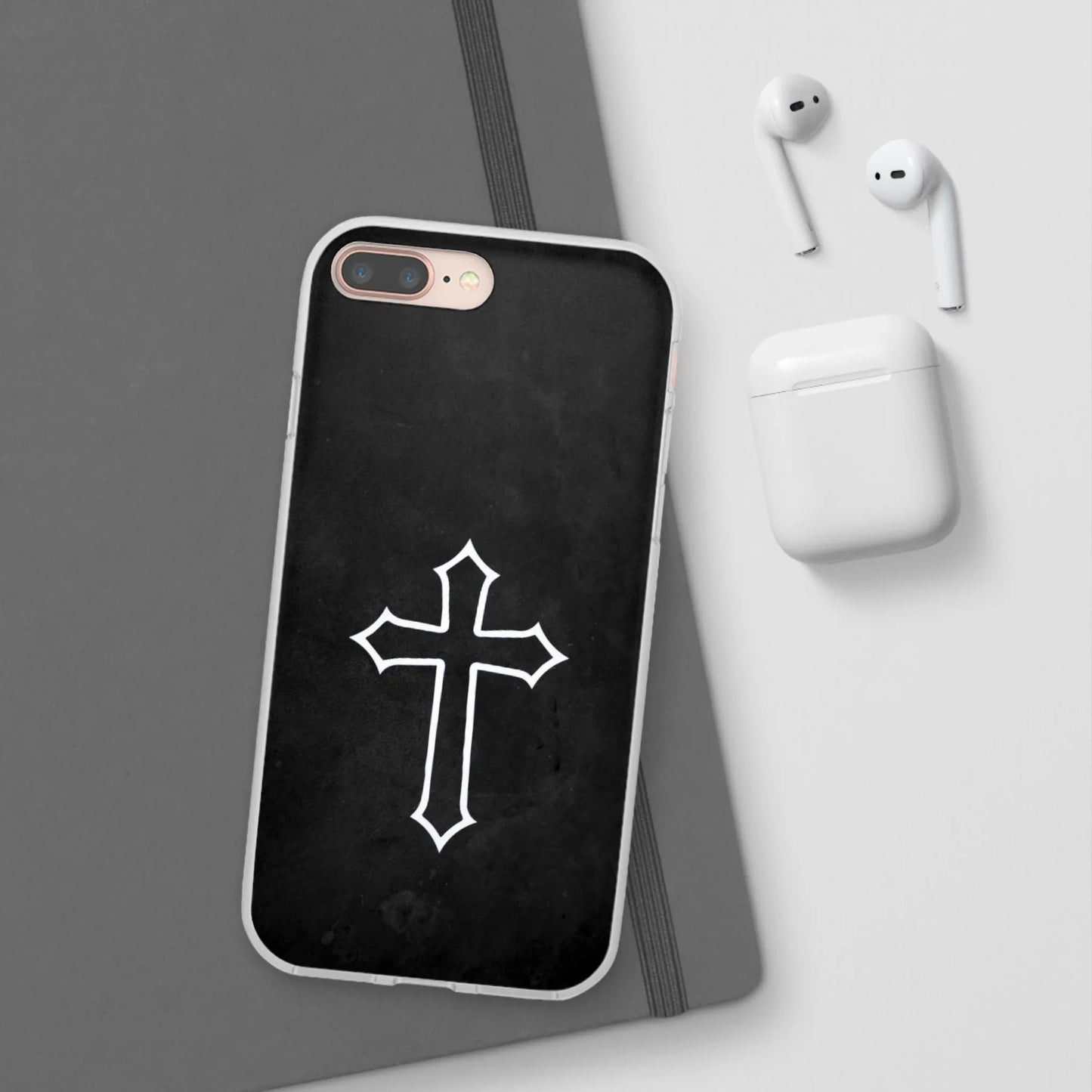 Black Christian Cross Phone Case - Flexible Edition - Sheep Of Jesus