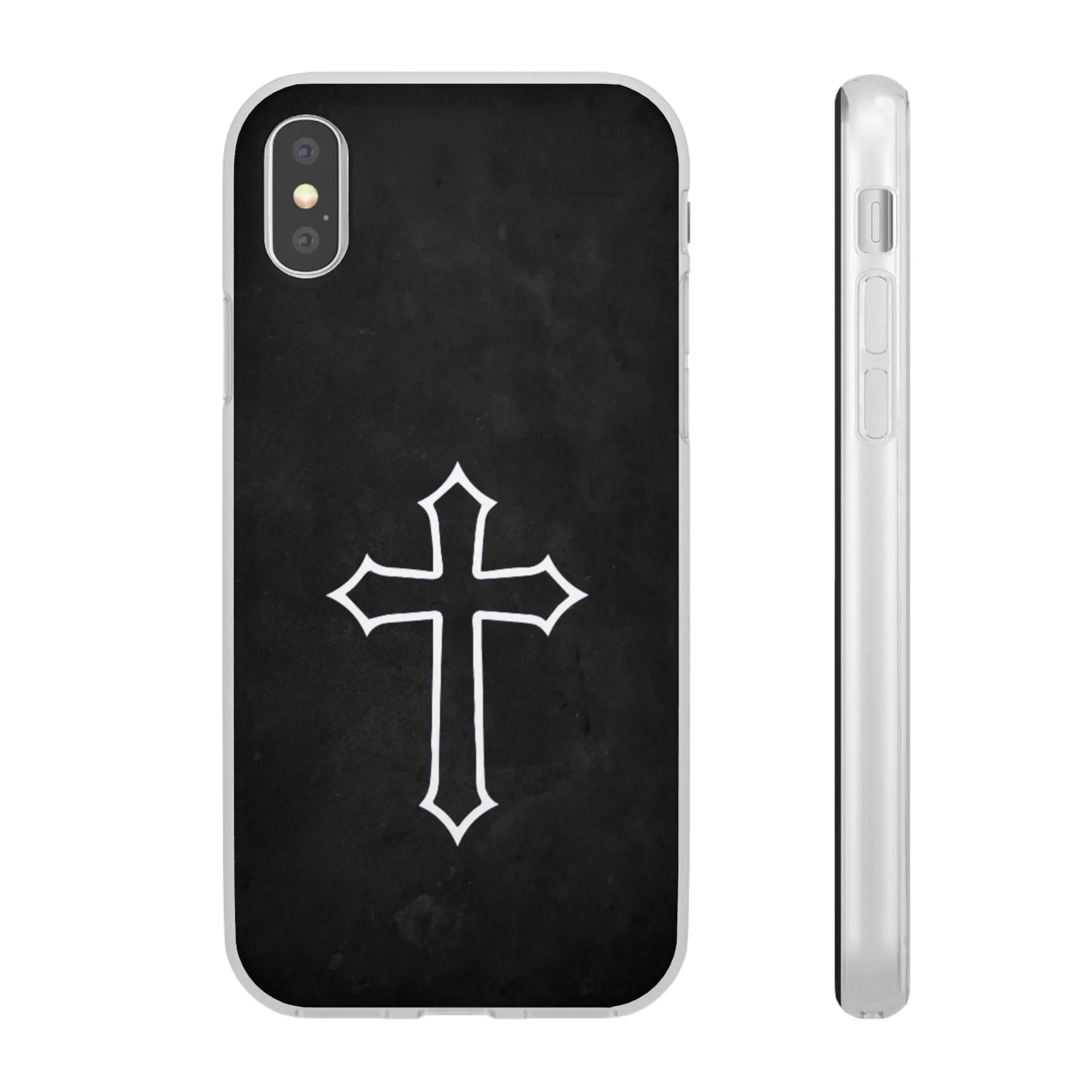 Black Christian Cross Phone Case - Flexible Edition - Sheep Of Jesus