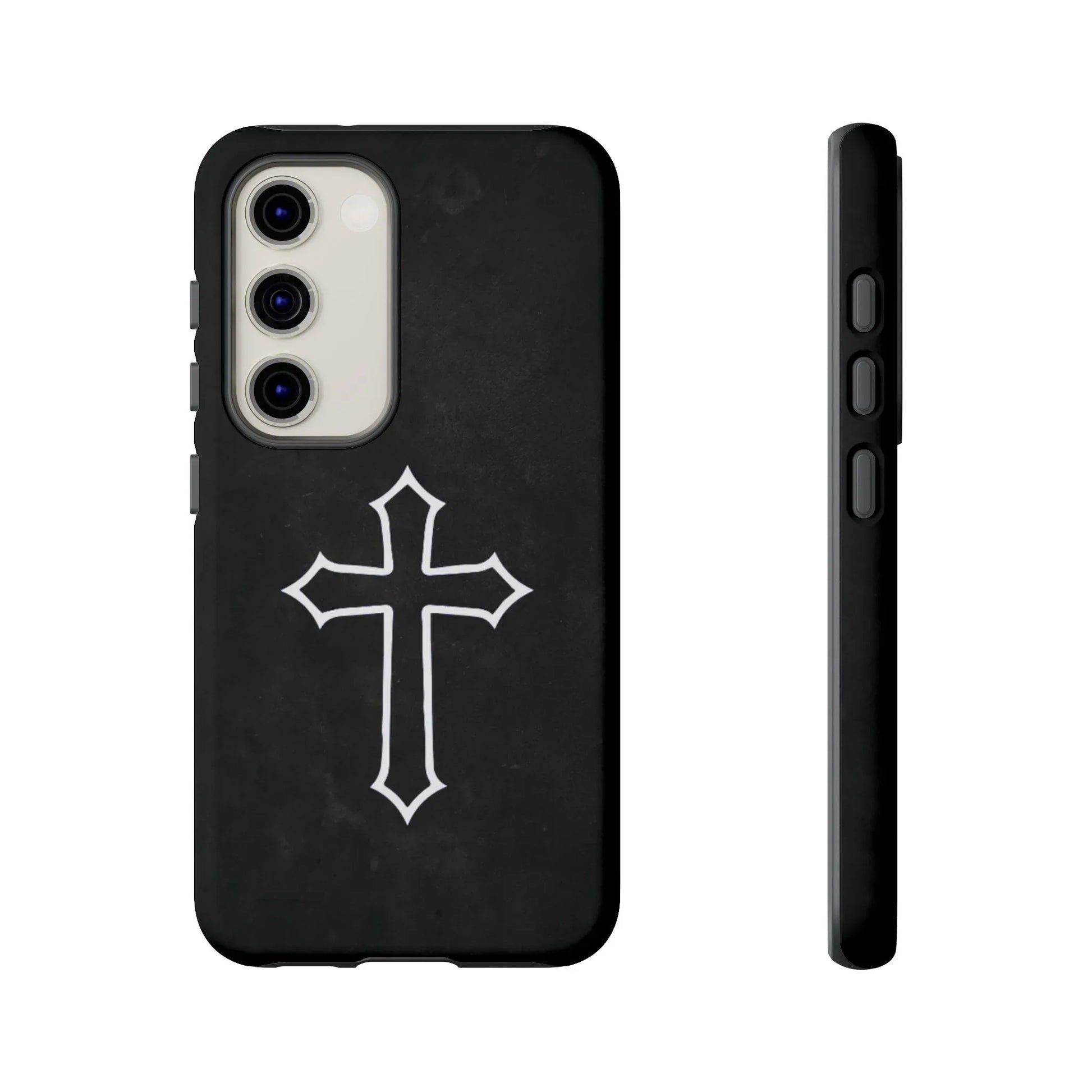 Black Christian Cross Phone Case - Matte Edition - Sheep Of Jesus