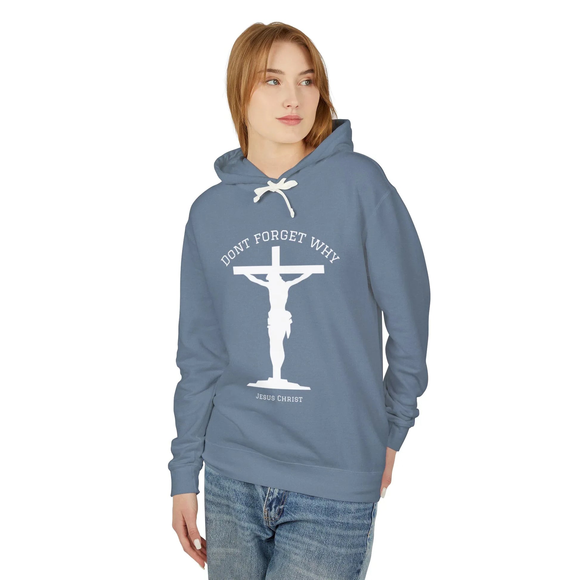"Don't Forget Why", Faith-Inspired Lightweight Hoodie - Sheep Of Jesus