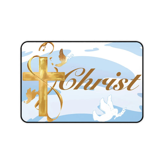 Christian inspired Desk Mat — Mouse Pad for Productivity & Daily Reminders — Simple Background Edition - Sheep Of Jesus