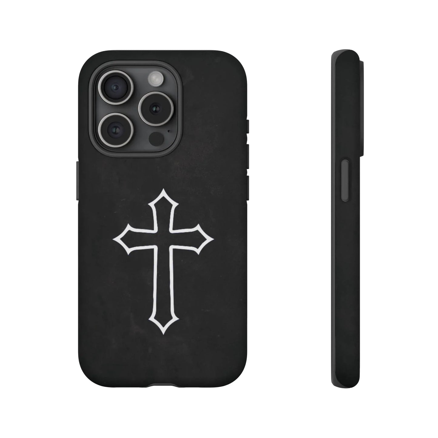 Black Christian Cross Phone Case - Matte Edition - Sheep Of Jesus