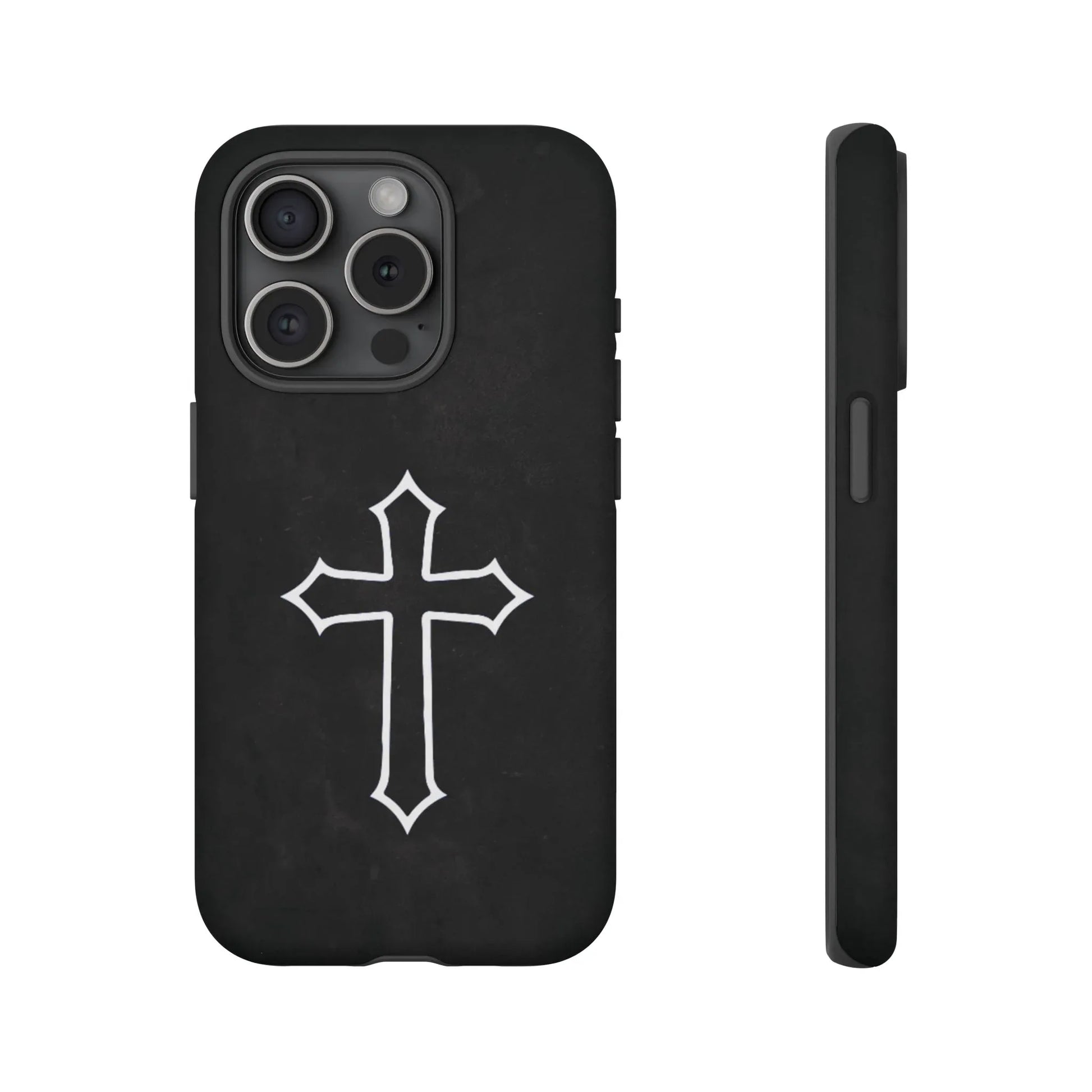 Black Christian Cross Phone Case - Matte Edition - Sheep Of Jesus