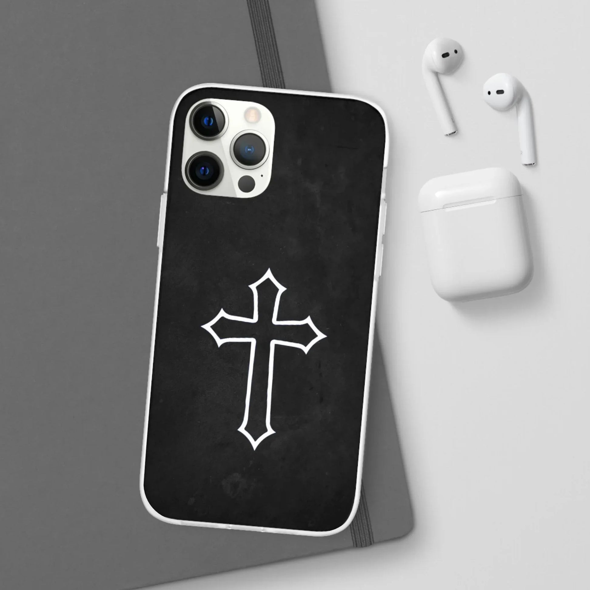 Black Christian Cross Phone Case - Flexible Edition - Sheep Of Jesus