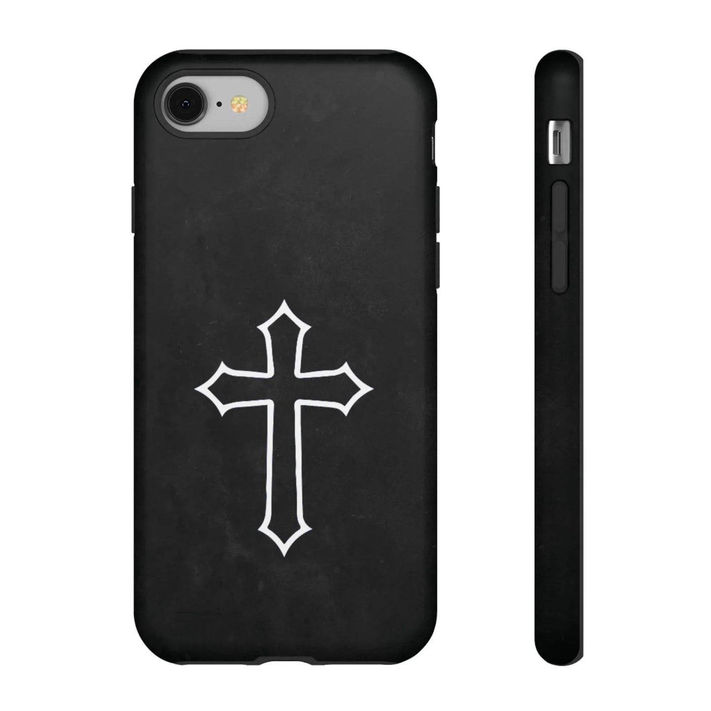 Black Christian Cross Phone Case - Matte Edition - Sheep Of Jesus