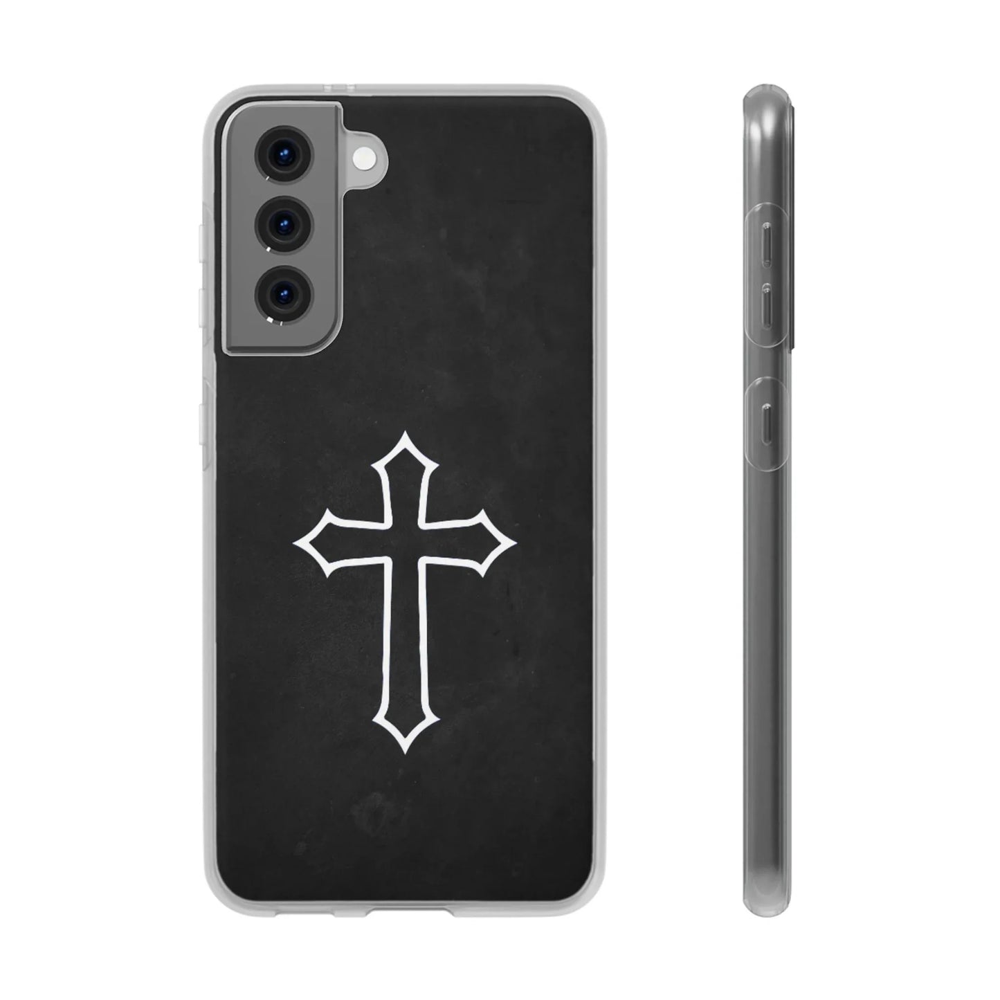 Black Christian Cross Phone Case - Flexible Edition - Sheep Of Jesus
