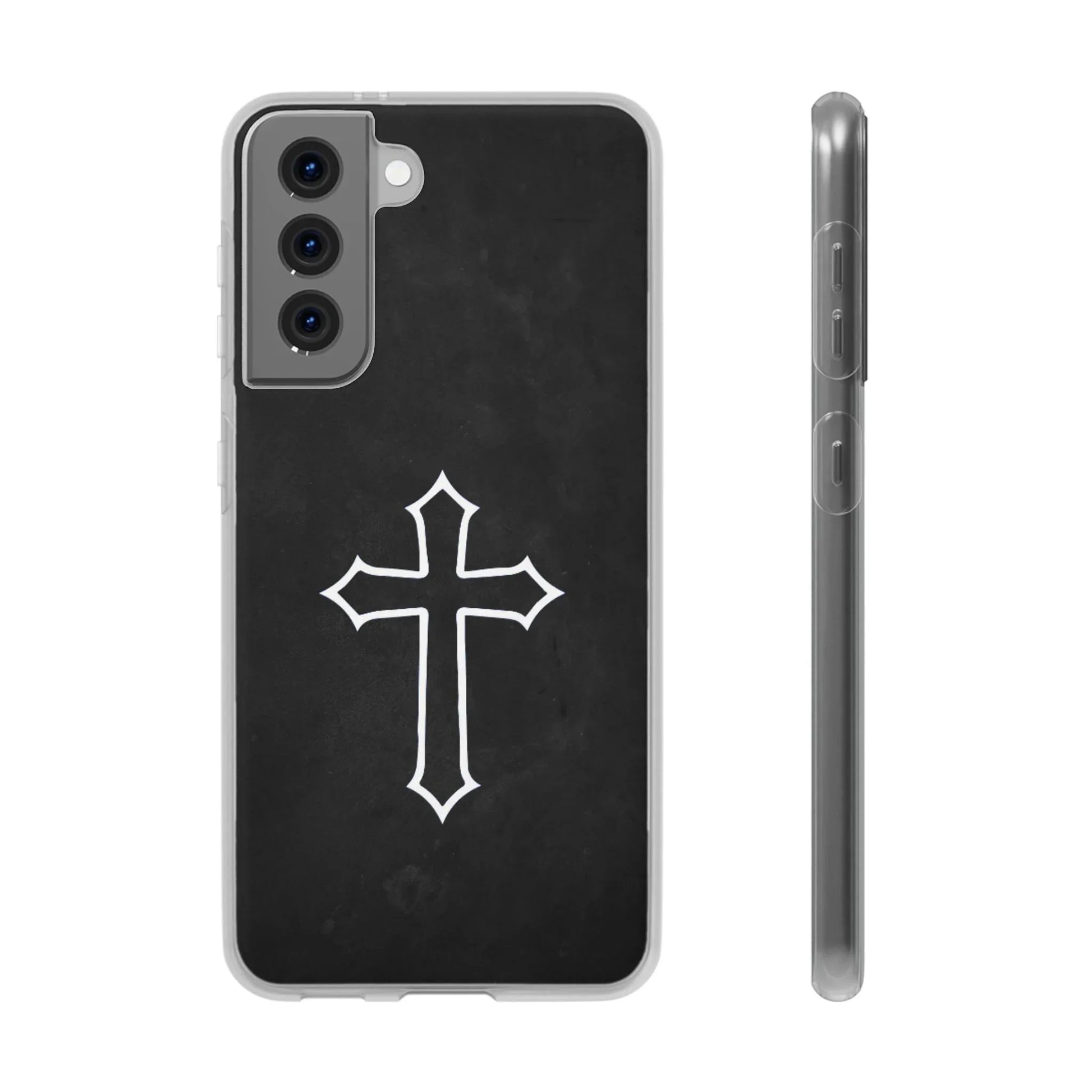 Black Christian Cross Phone Case - Flexible Edition - Sheep Of Jesus