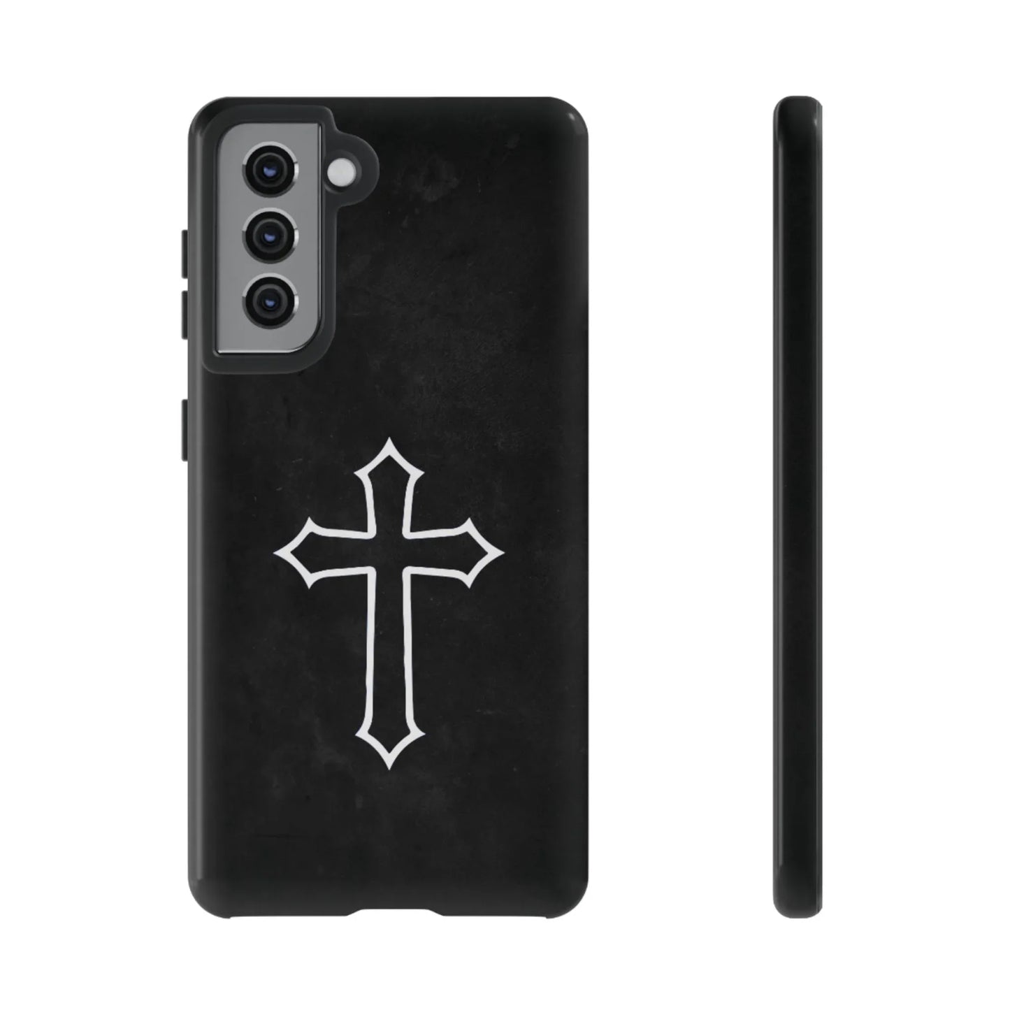 Black Christian Cross Phone Case - Glossy Edition - Sheep Of Jesus