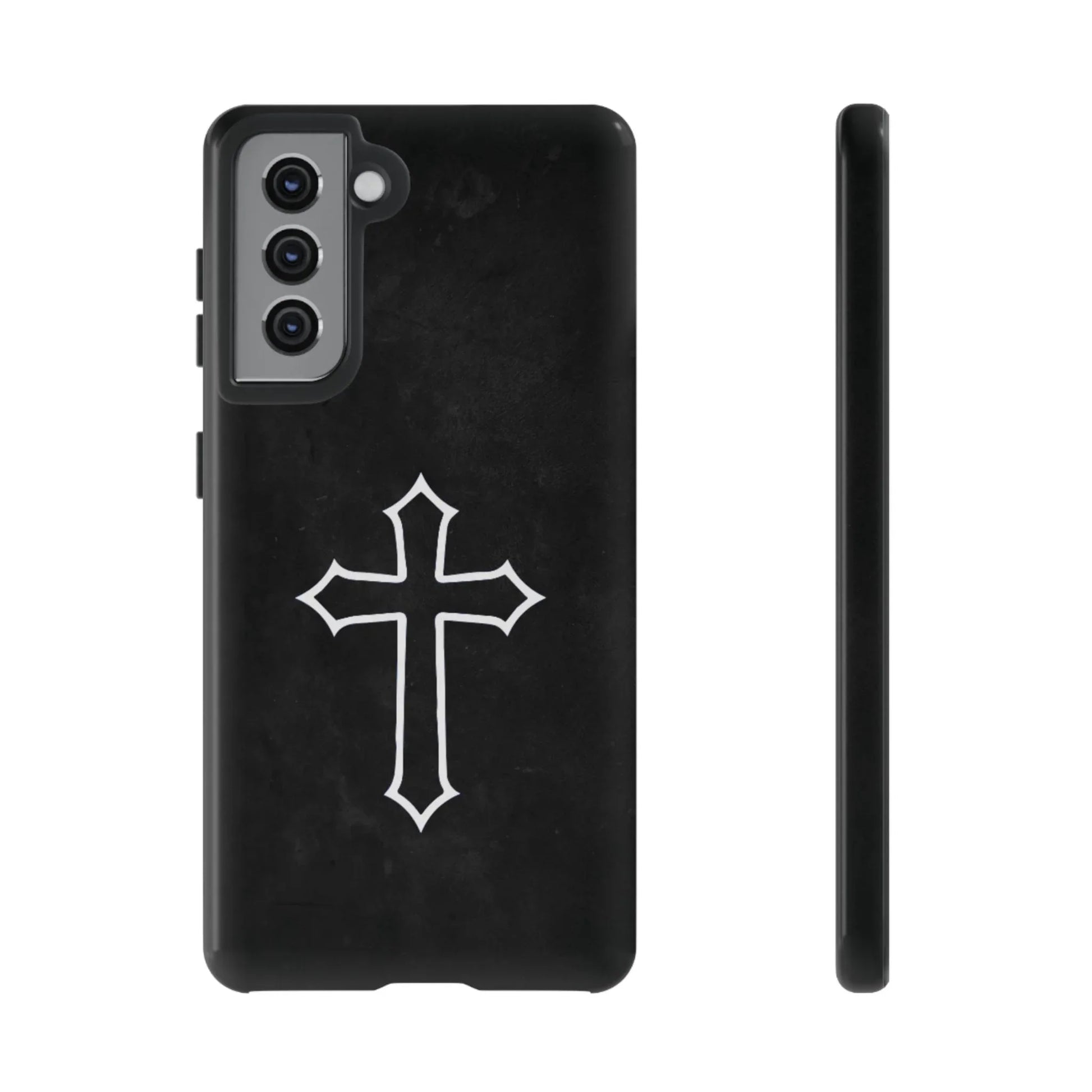 Black Christian Cross Phone Case - Glossy Edition - Sheep Of Jesus